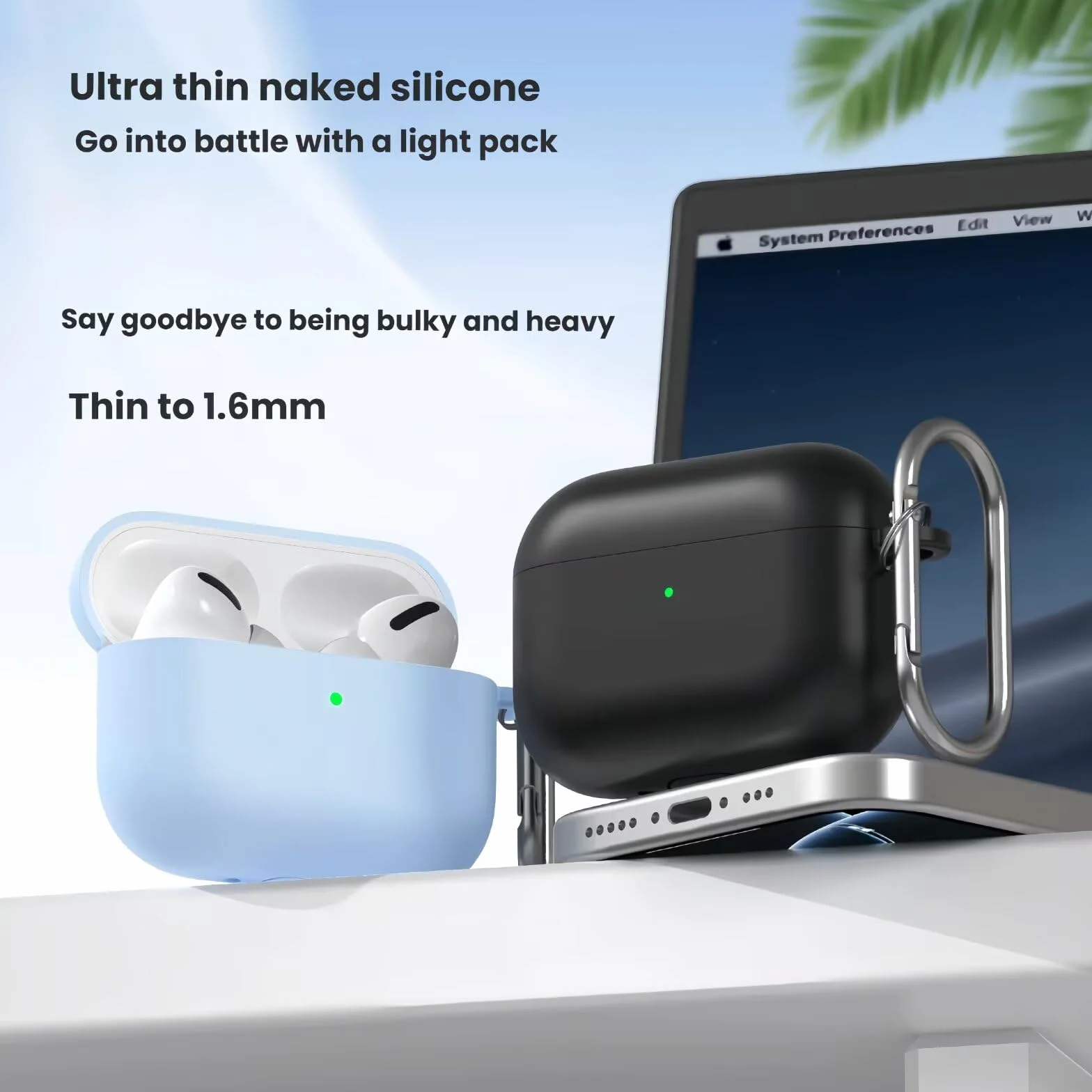 FTRONGRT Etui kompatybilne z AirPods Pro 3, miękki silikon, odporne na zarysowania, czarne