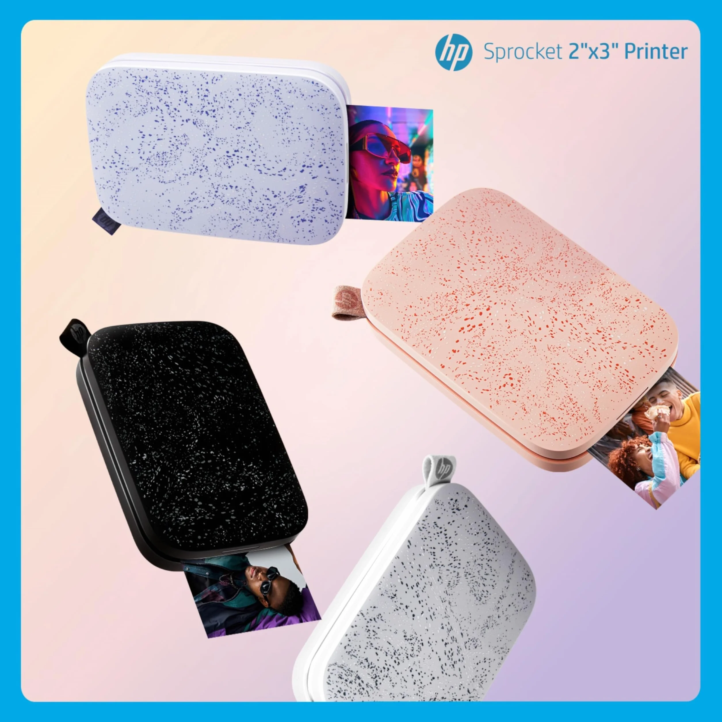 HP Sprocket przenośna drukarka fotograficzna, 5,1 x 7,6 cm, biały