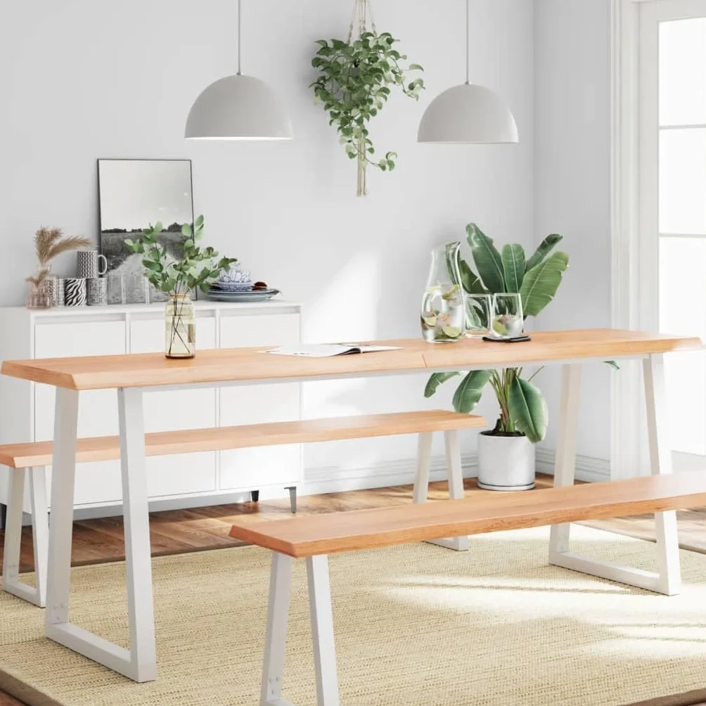 vidaXL Blat drewniany jasnobrązowy 200x60x(2-4) cm naturalną krawędzią