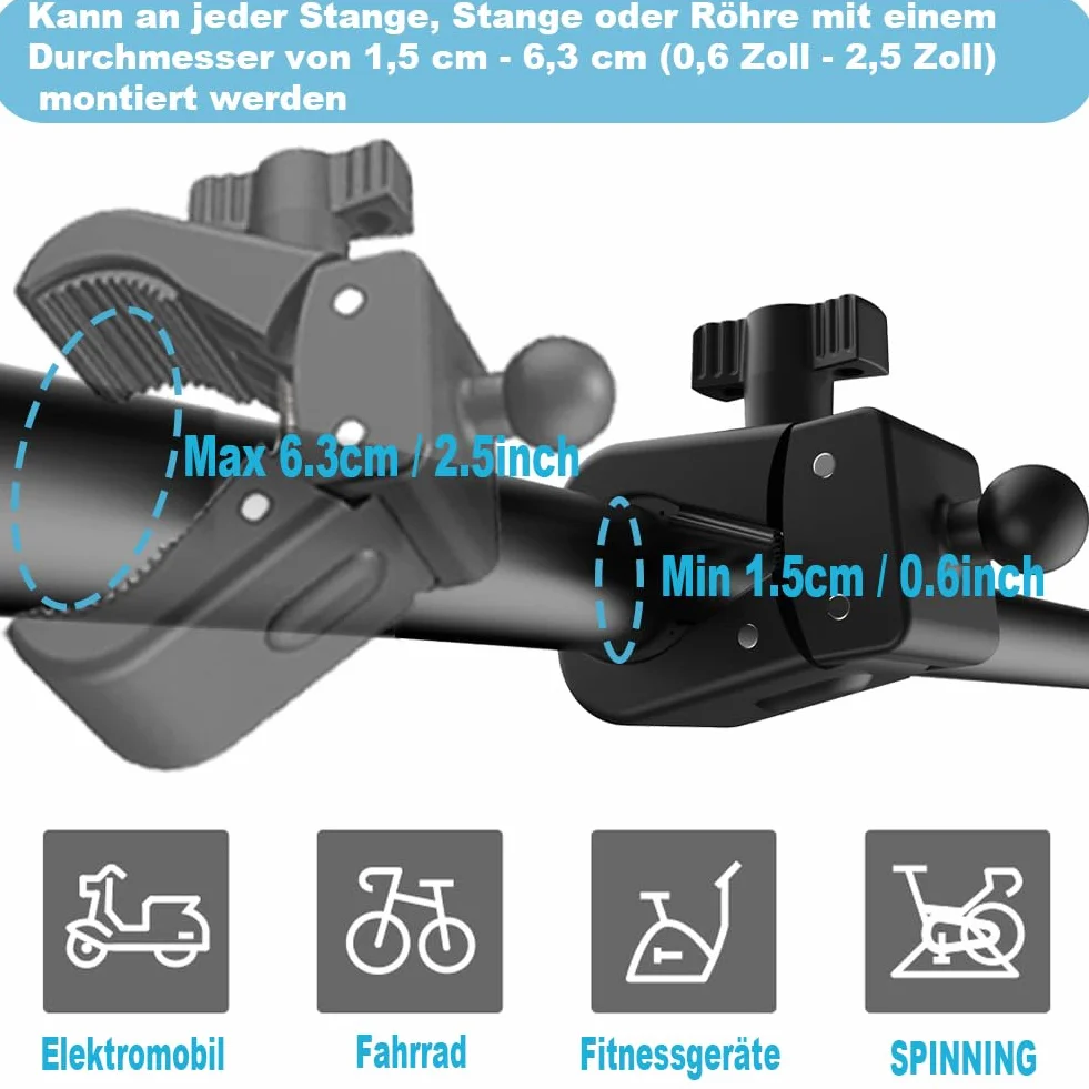 Stojak na tablet, bieżnia, uchwyt na tablet, rower treningowy, uchwyt na tablet, obracany o 360°, stojak na tablet, stojak na mikrofon, biurko, kierownicę, do smartfonów i czytników e-booków 4,5