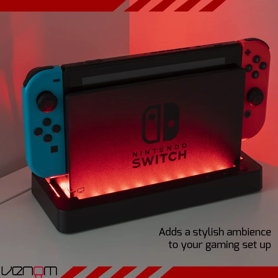 Venom Wielokolorowy podświetlany stojak na konsolę LED (Nintendo Switch)
