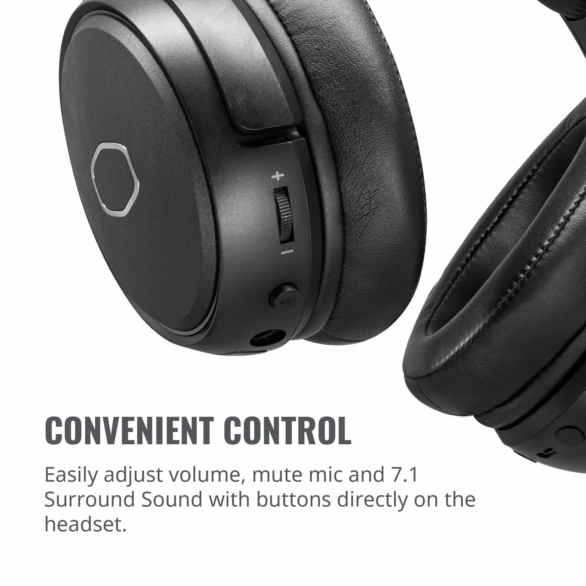 Cooler Master MH670 Wireless Gaming Headset with Virtual 7.1 Surround Sound - PC & Console Compatible with 50mm Neodymium Audio Drivers, Ultra-Clear Boom Mic and Portable Frame - USB Type A/C / 3.5mm