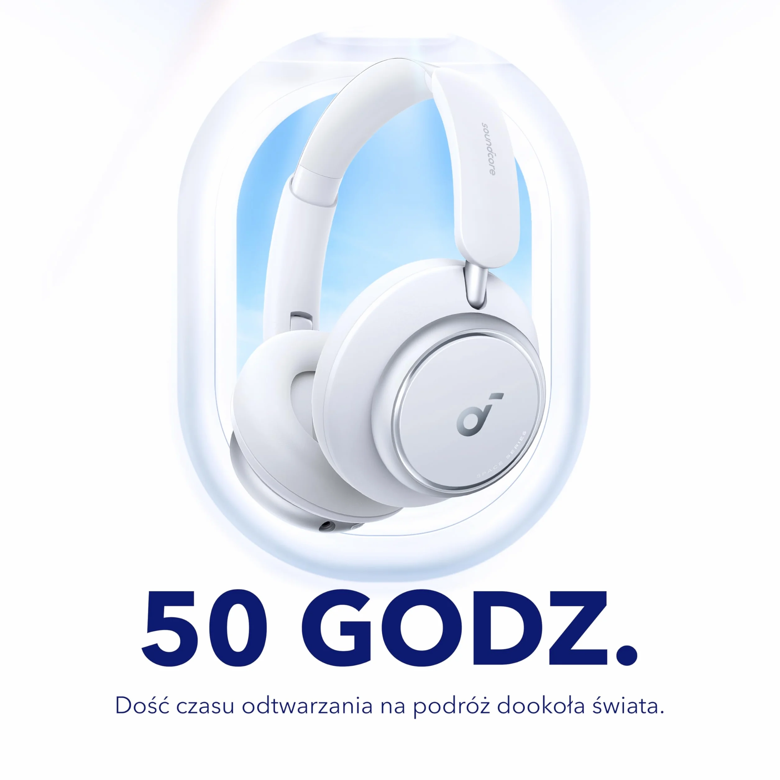 Soundcore Space Q45 by Anker słuchawki z adaptacyjną redukcją szumów do 98%, 50 godz. odtwarzania, aplikacją, szczegółowym dźwiękiem w wysokiej rozdzielczości, Bluetooth 5.3, idealne na podróż