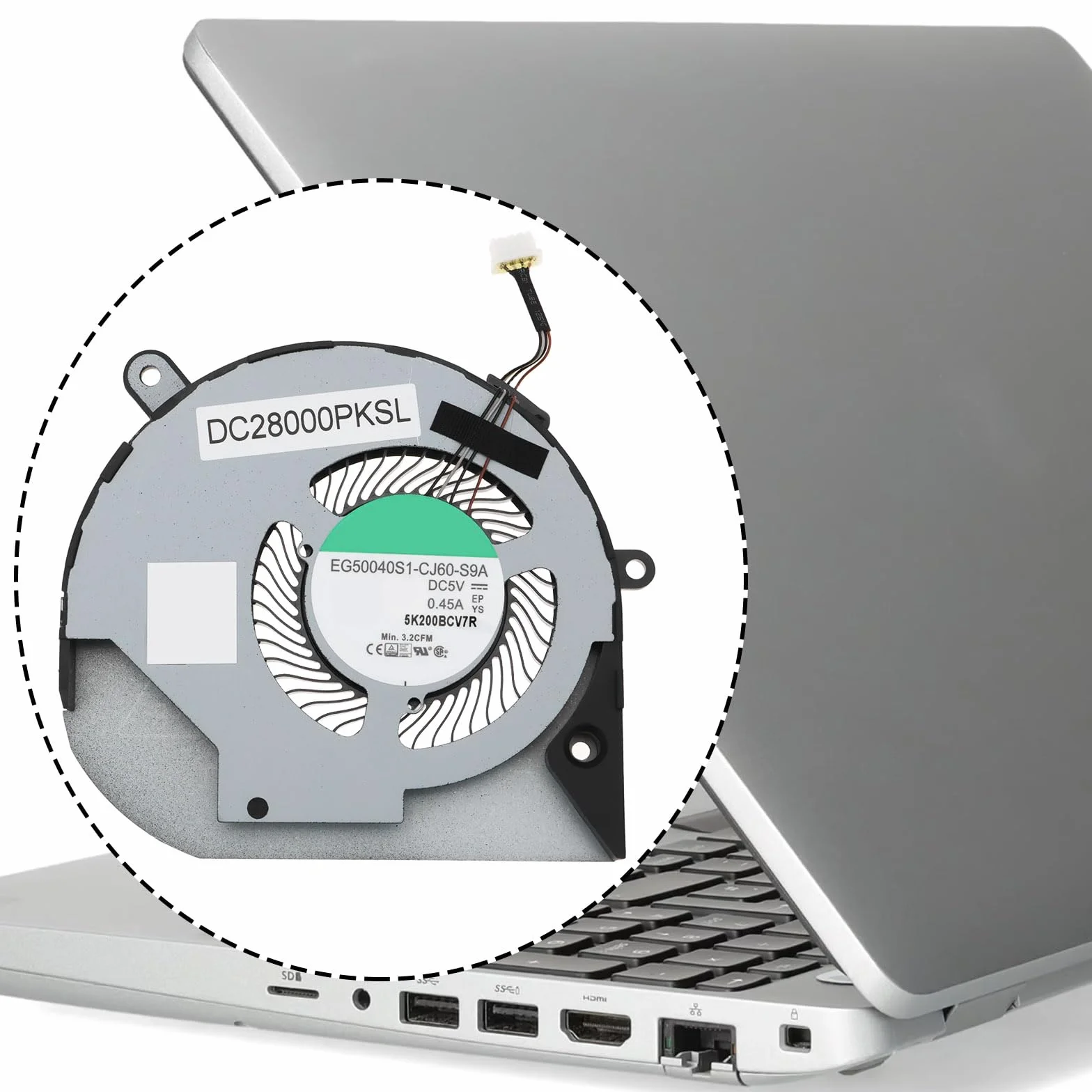 Wentylator chłodzący procesora DC28000PKSL kompatybilny z Dell Latitude 5510 Precision 3550 3540 T7HN 06T7HN