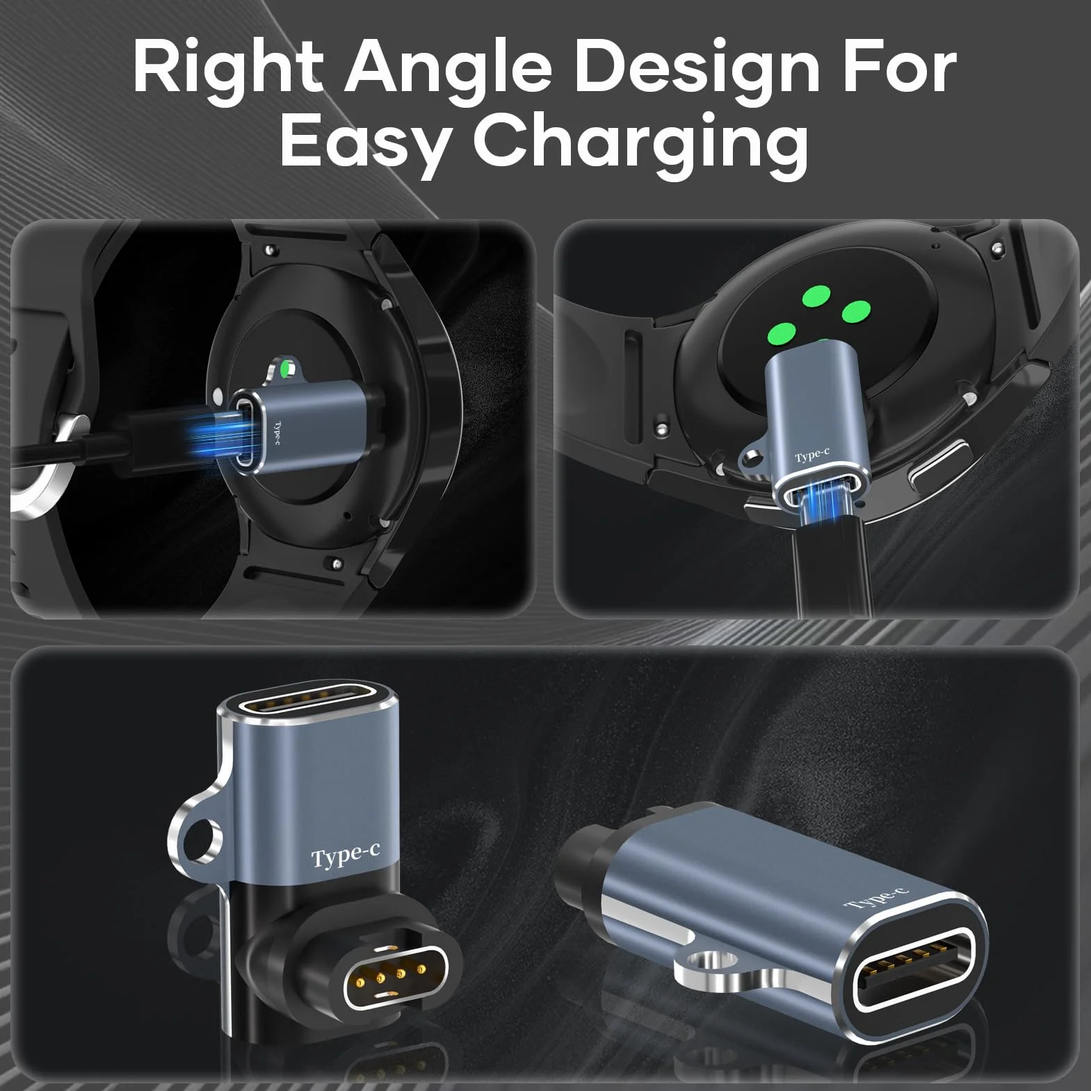 Adapter USB C do ładowania zegarka Garmin Fenix 8/8 Solar/7S/7X/E/6, Forerunner 945/955/965/265/55, Tactix, Vivoactive 4S/5, Venu 2S, 3S, SQ, Epix Pro 2, Instinct 2X, 3 szt