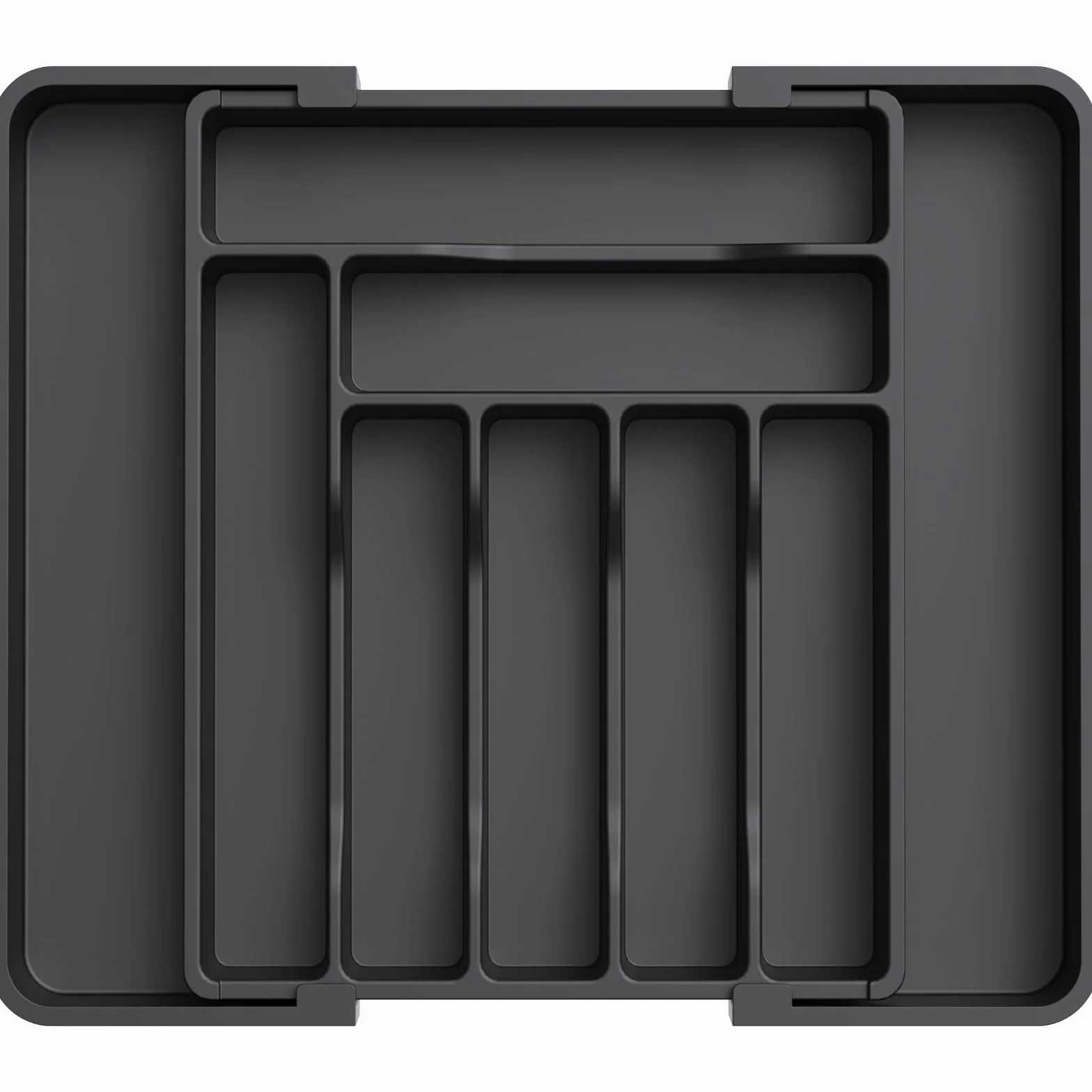 Lifewit Organizer do Szuflady na Sztućce, Wkład do Szuflady, Regulowany Organizer na Przybory Kuchenne, Plastikowy Taca na Sztućce, Szerokość 30-49,8cm, Głębokość 38cm, Czarny