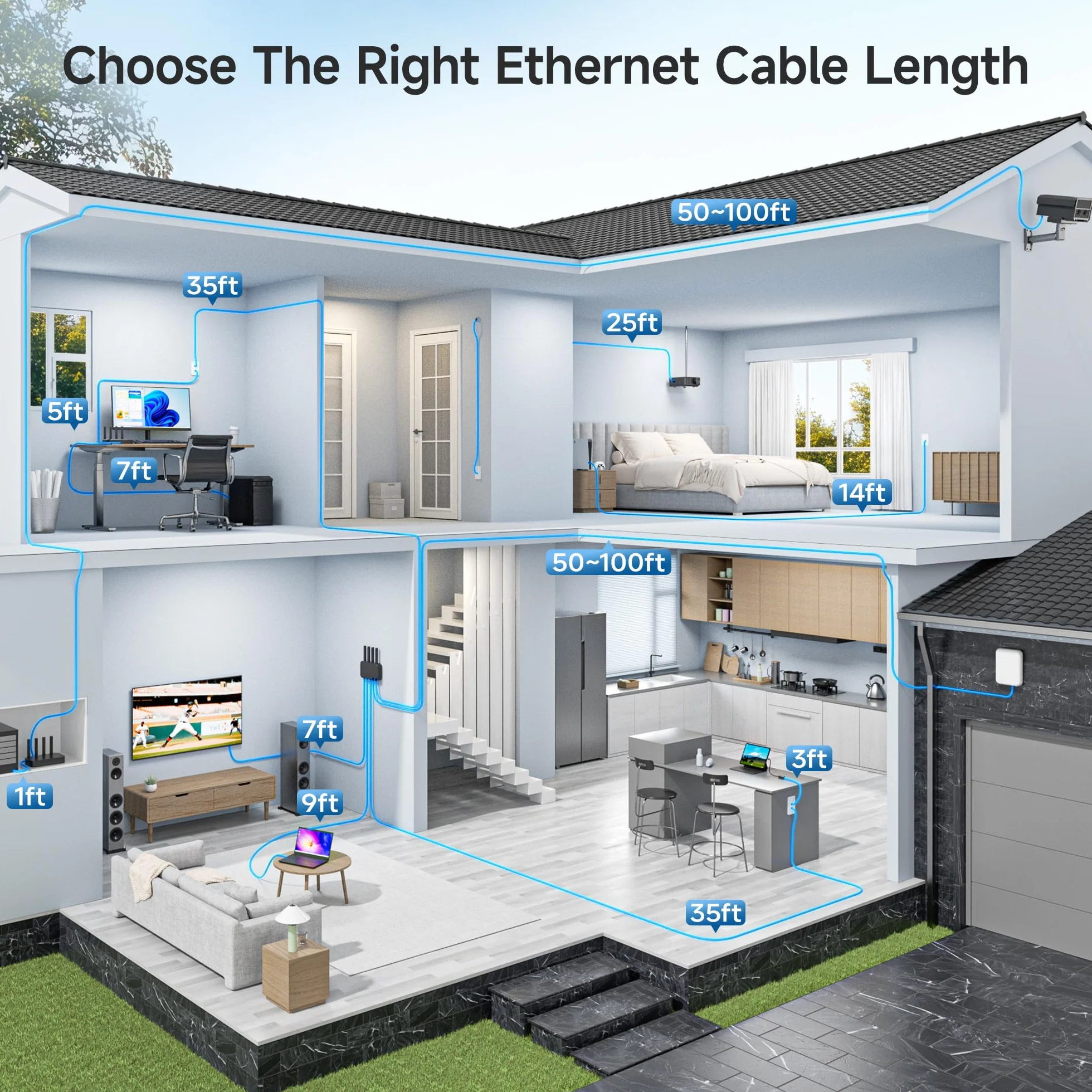 Cable Matters 10G Krótki kabel Ethernet Cat 6 Formowane 0,9m (kabel Cat 6, RJ45 Cat 6) w kolorze czarnym - 0,9 metra