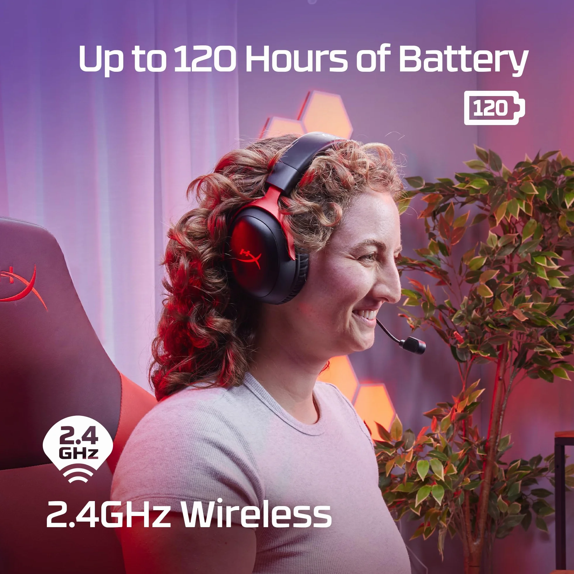HyperX Cloud III Wireless – zestaw słuchawkowy gamingowy do PC, PS5, PS4, do 120 godzin baterii, bezprzewodowy 2,4 GHz, sterowniki kątowe 53 mm, pianka memory, wytrzymała rama, mikrofon 10 mm, czarny