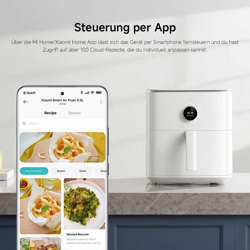 Xiaomi Smart Frytkownica Beztłuszczowa, Czarny, 6.5L