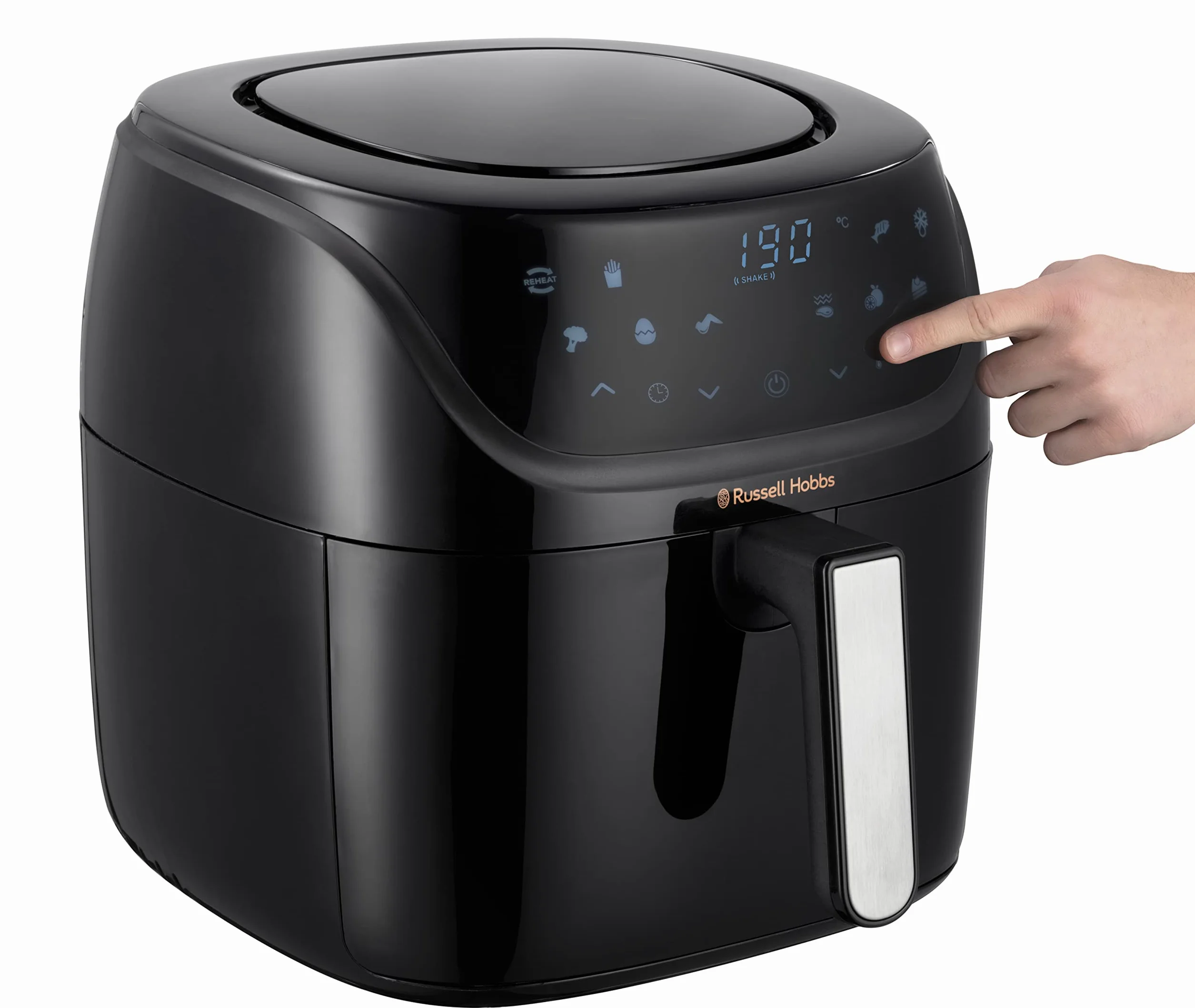 Russell Hobbs Frytkownica beztłuszczowa XXL 8L [7 funkcji gotowania, 10 programów] Rapid Air (można myć w zmywarce, max. 220°C, frytkownica bez oleju, grill, pieczenie, smażenie) SatisFry 27170-56