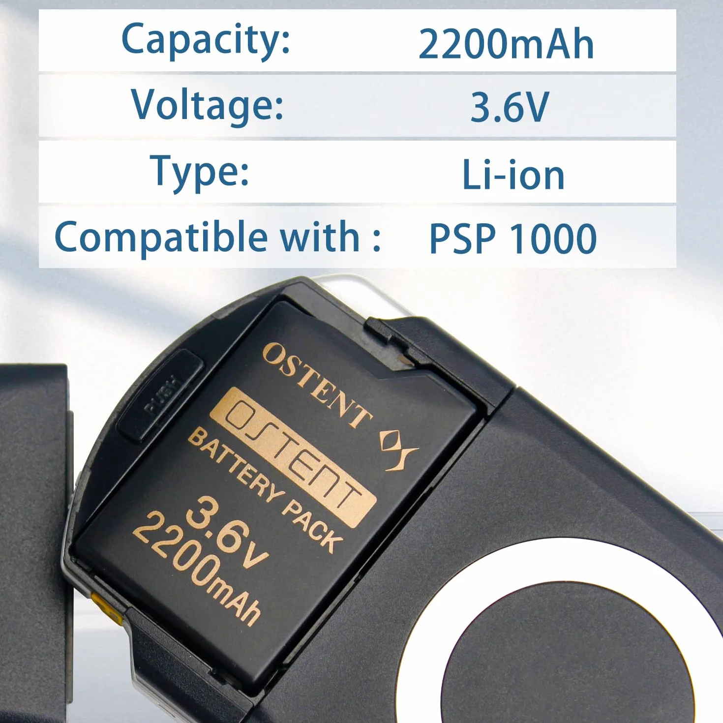 OSTENT 2200mAh 3,6V Li-ion akumulator zamienny dla Sony PSP 1000 PSP-280
