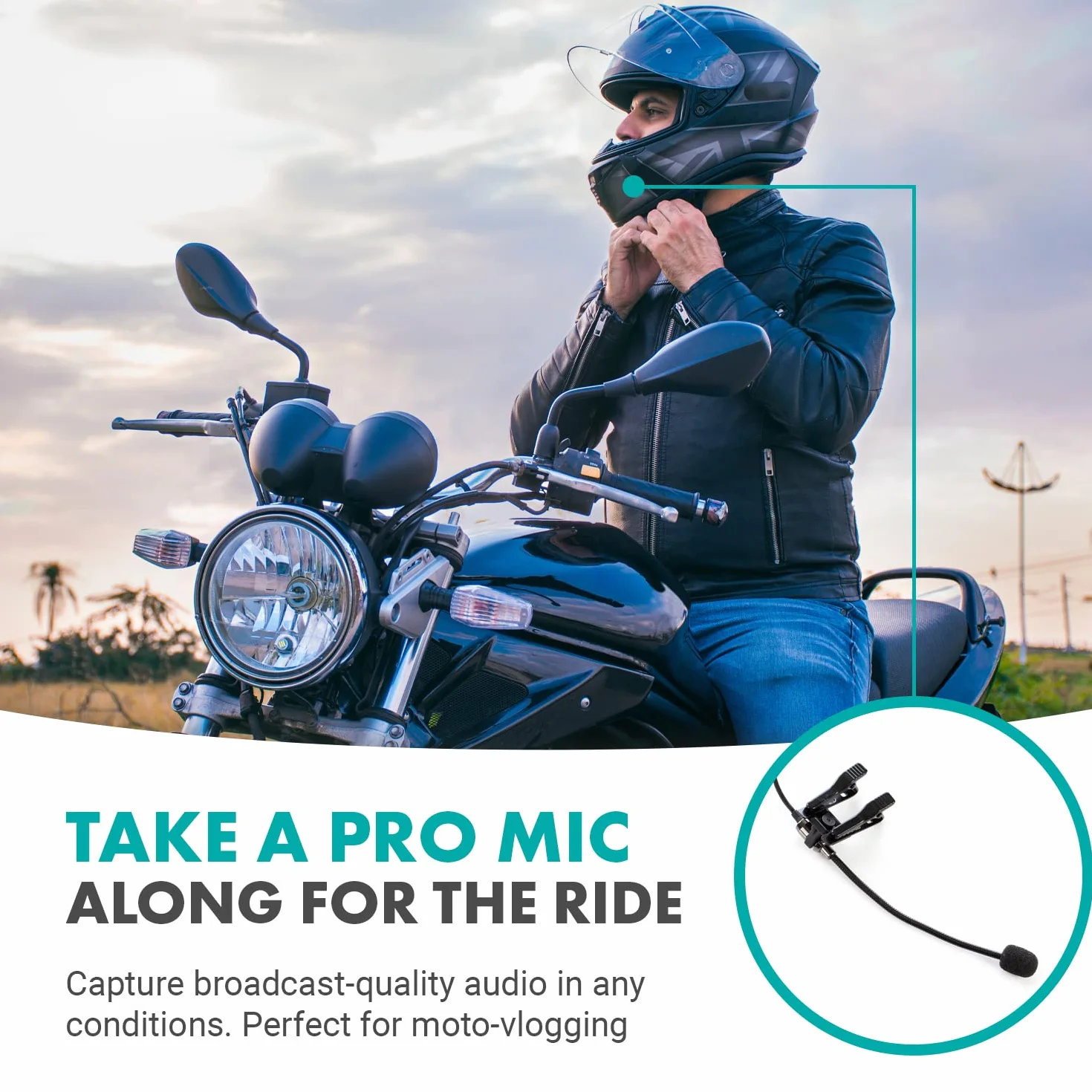 Movo ACM400 elastyczny mikrofon wielokierunkowy z gęsią szyją do Moto Vlog Action Cam kask - kompatybilny z GoPro Media Mod