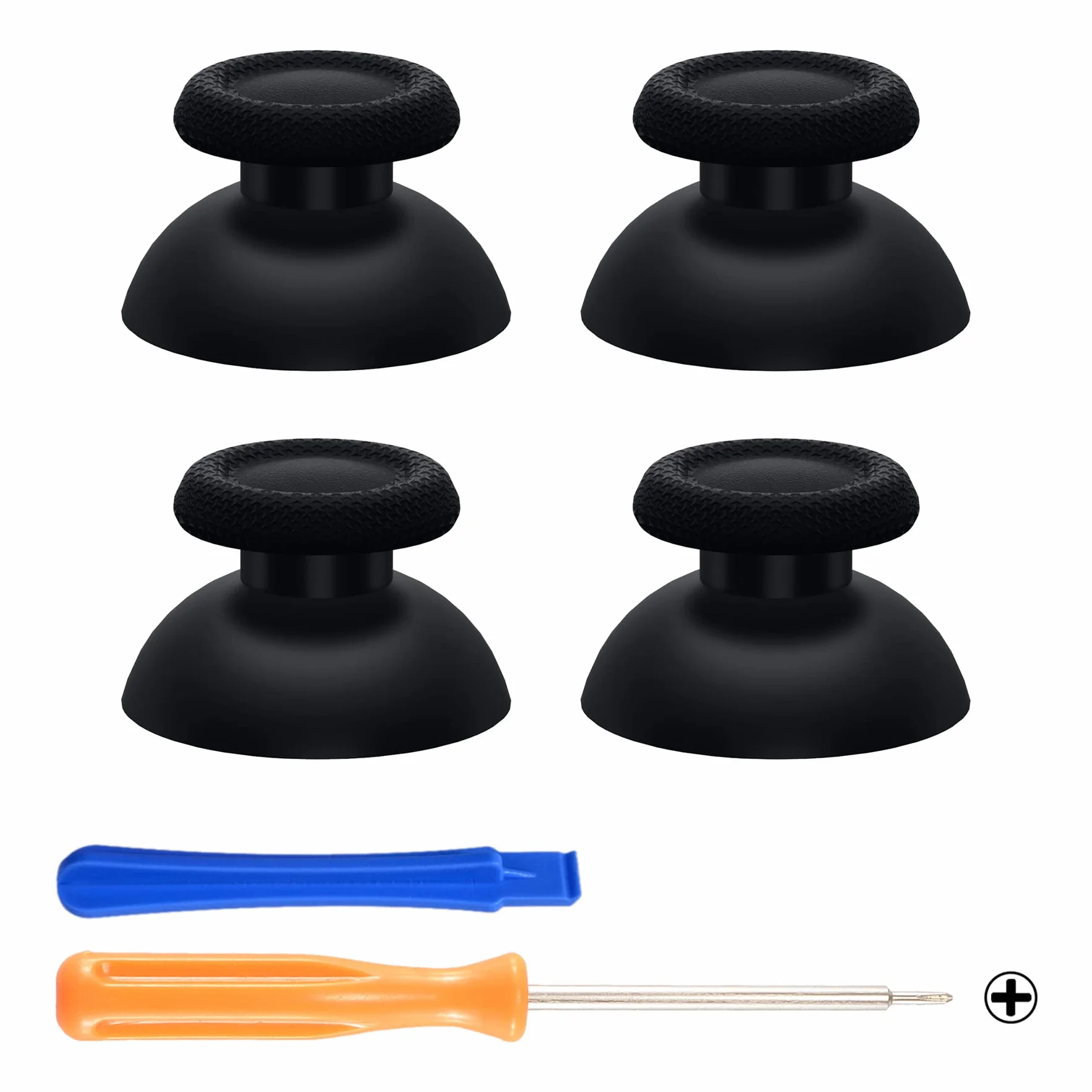 eXtremeRate 2 Pary Thumbsticks Kompatybilnych z Kontrolerem ps5 dla ps4, 4szt. Wymienne Drążki & Tools, Teksturowane Analog Sticks Joystick dla ps5 dla kontrolera ps4 pro Slim - Czarny