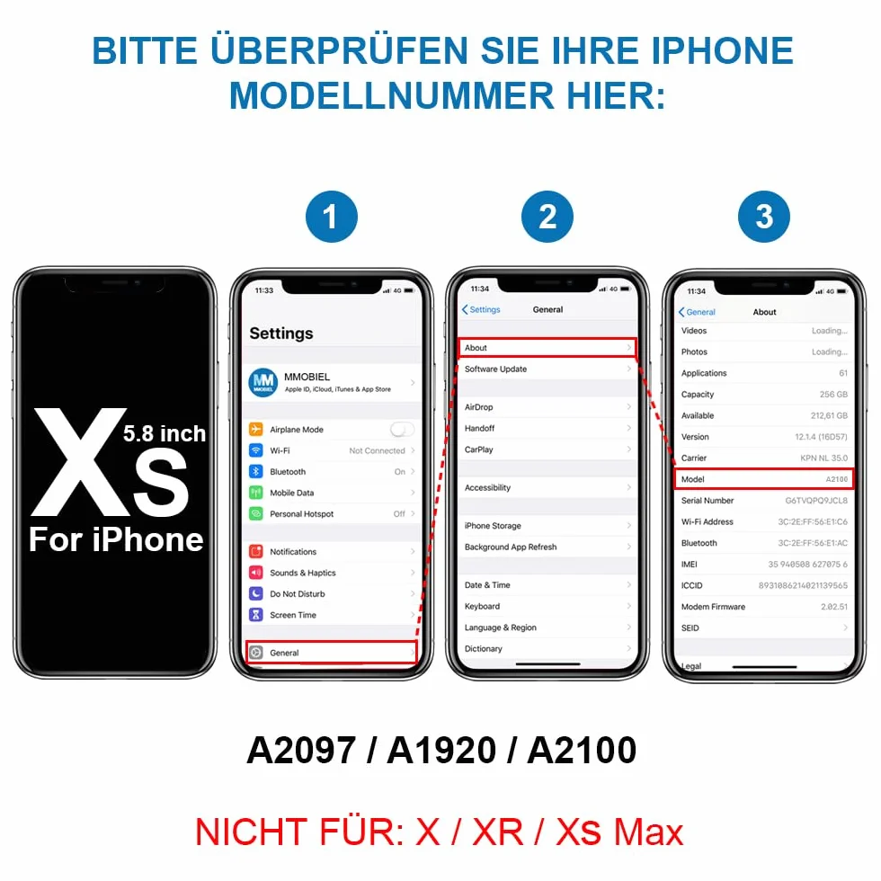 MMOBIEL Uchwyt karty SIM Kompatybilny z iPhone'em XS - 5,8 cala - 2018 - sanki tacki karty SIM - w tym gumowa uszczelka i sima - szary