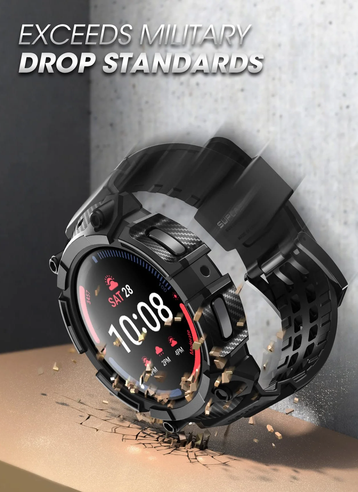 SUPCASE Wytrzymałe etui ochronne z paskami do Galaxy Watch 5 Pro 45 mm, wersja 2022 Unicorn Beetle Pro