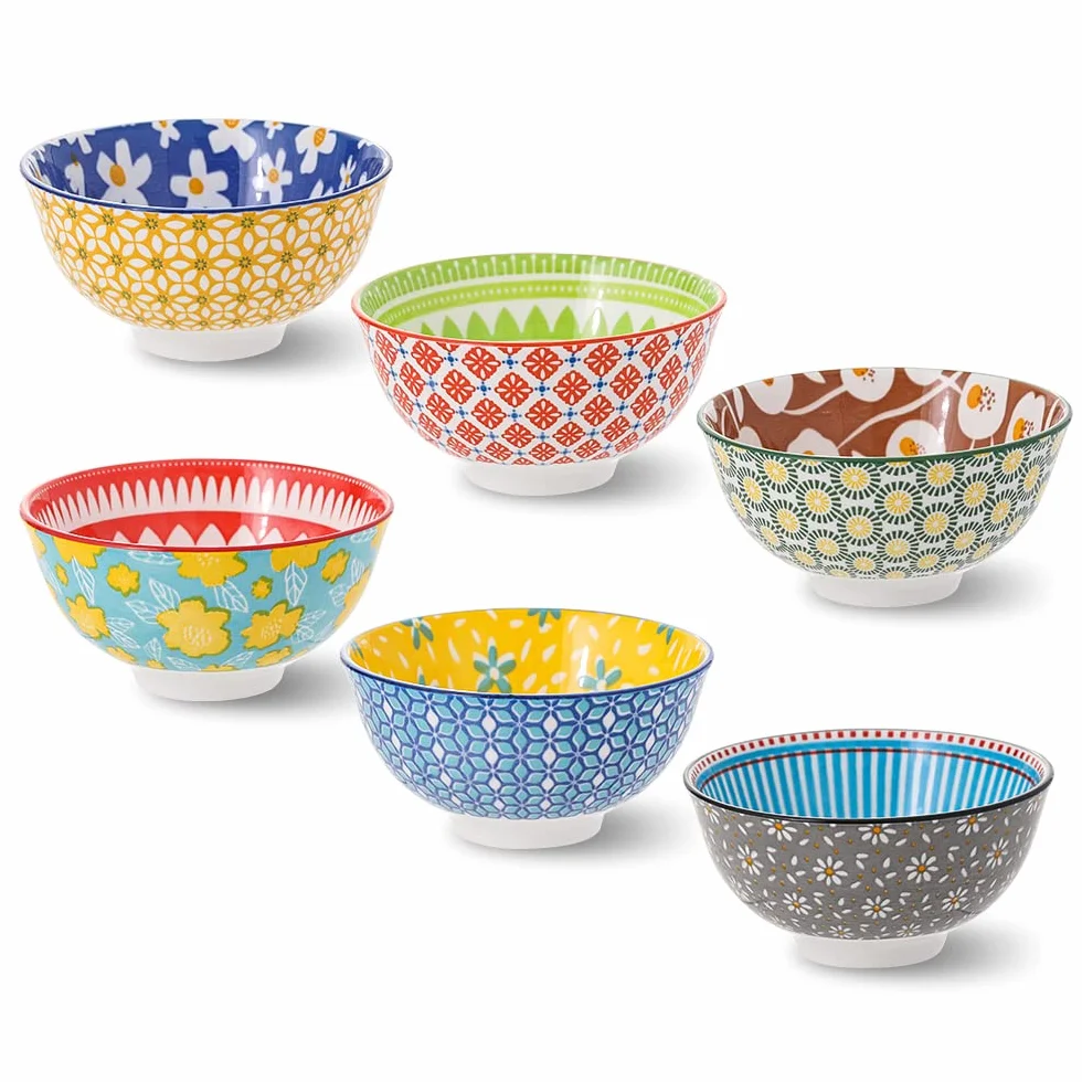 Zestaw 6 małych misek ceramicznych 11 cm 300 ml do mikrofali i zmywarki