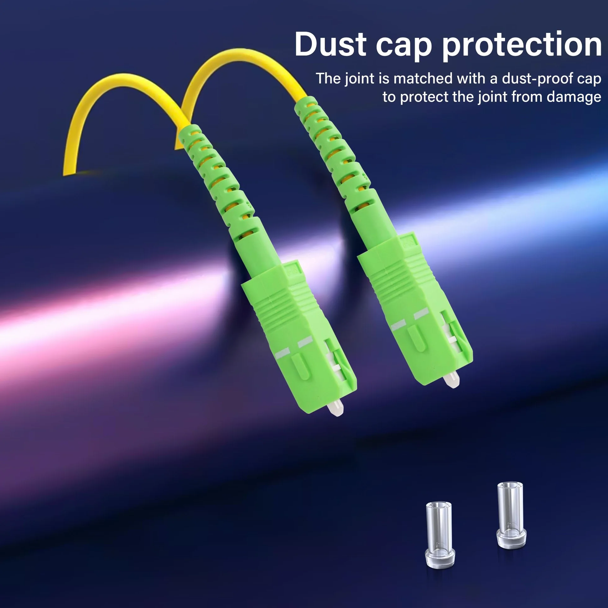 SC Fiber Patch Cord, 2 szt. SC/APC do SC/APC Single Mode Simplex kabel z włókna szklanego 9/125um OD-3,0 mm kompatybilny z OS1/OS2 (3 m / 9,8FT)
