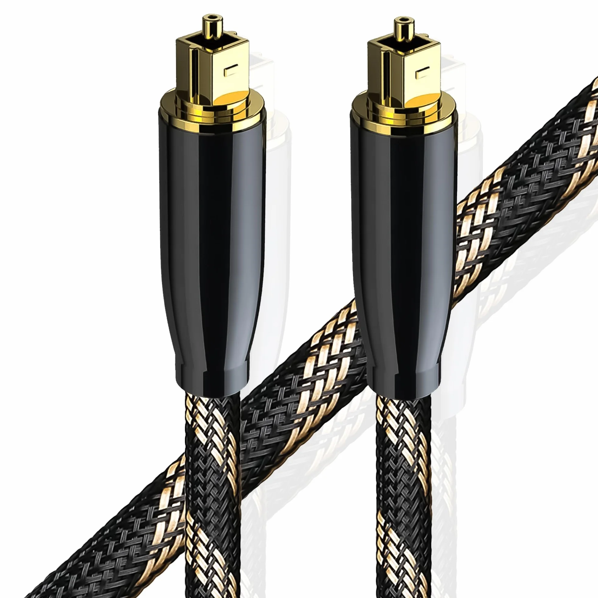 Reagle Toslink cyfrowy kabel audio – wysokiej jakości optyczny kabel światłowodowy S/PDIF, pozłacane złącza 24K, nylonowa powłoka – Dolby Digital, DTS-HD, obsługa dźwięku przestrzennego 5.1/7.1, 2 m