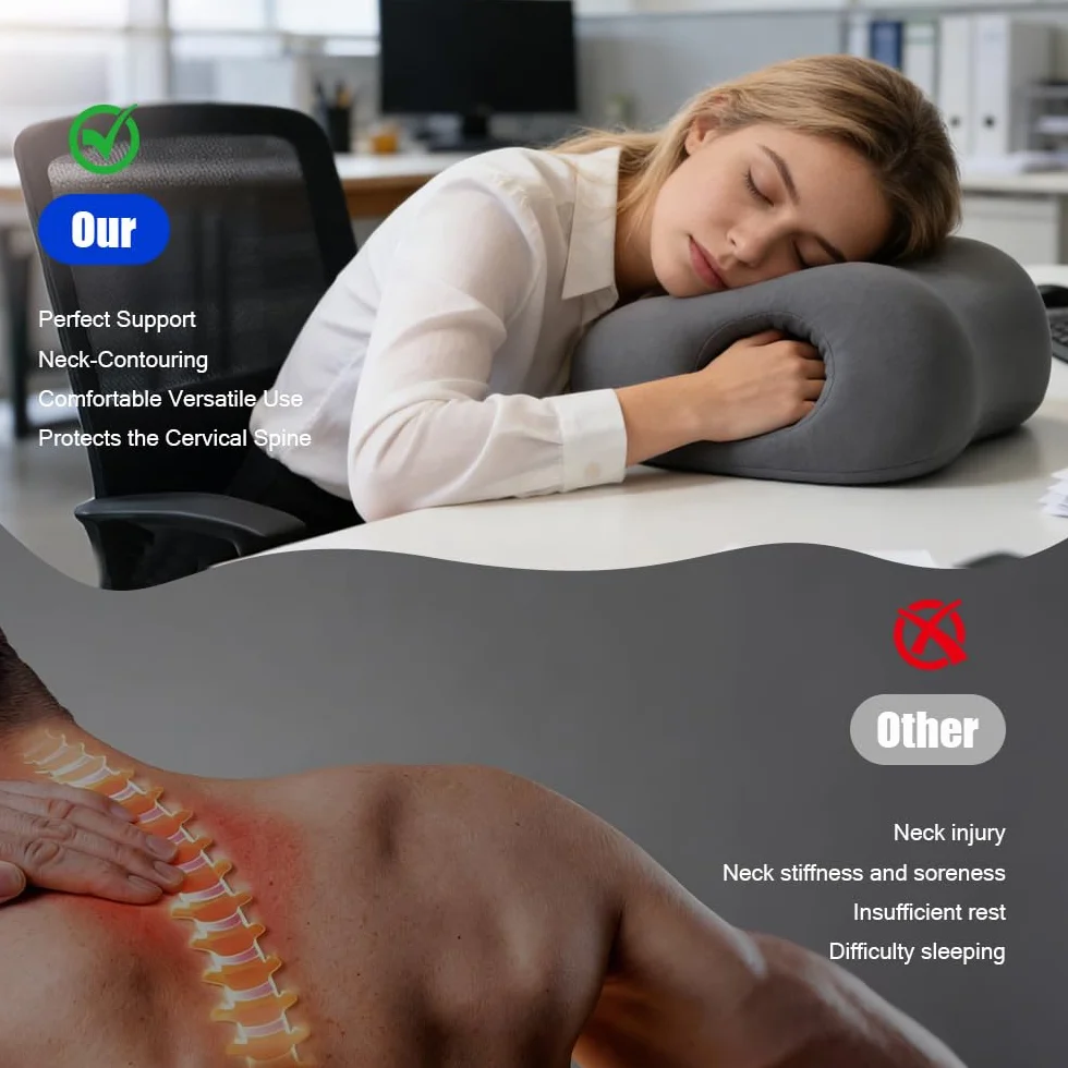 poduszka pod kark z efektem pamięci, poduszka na kark do krzesła biurowego, ergonomiczna poduszka na kark, poduszka pod głowę dla dorosłych i studentów do krzesła biurowego, krzesło obrotowe