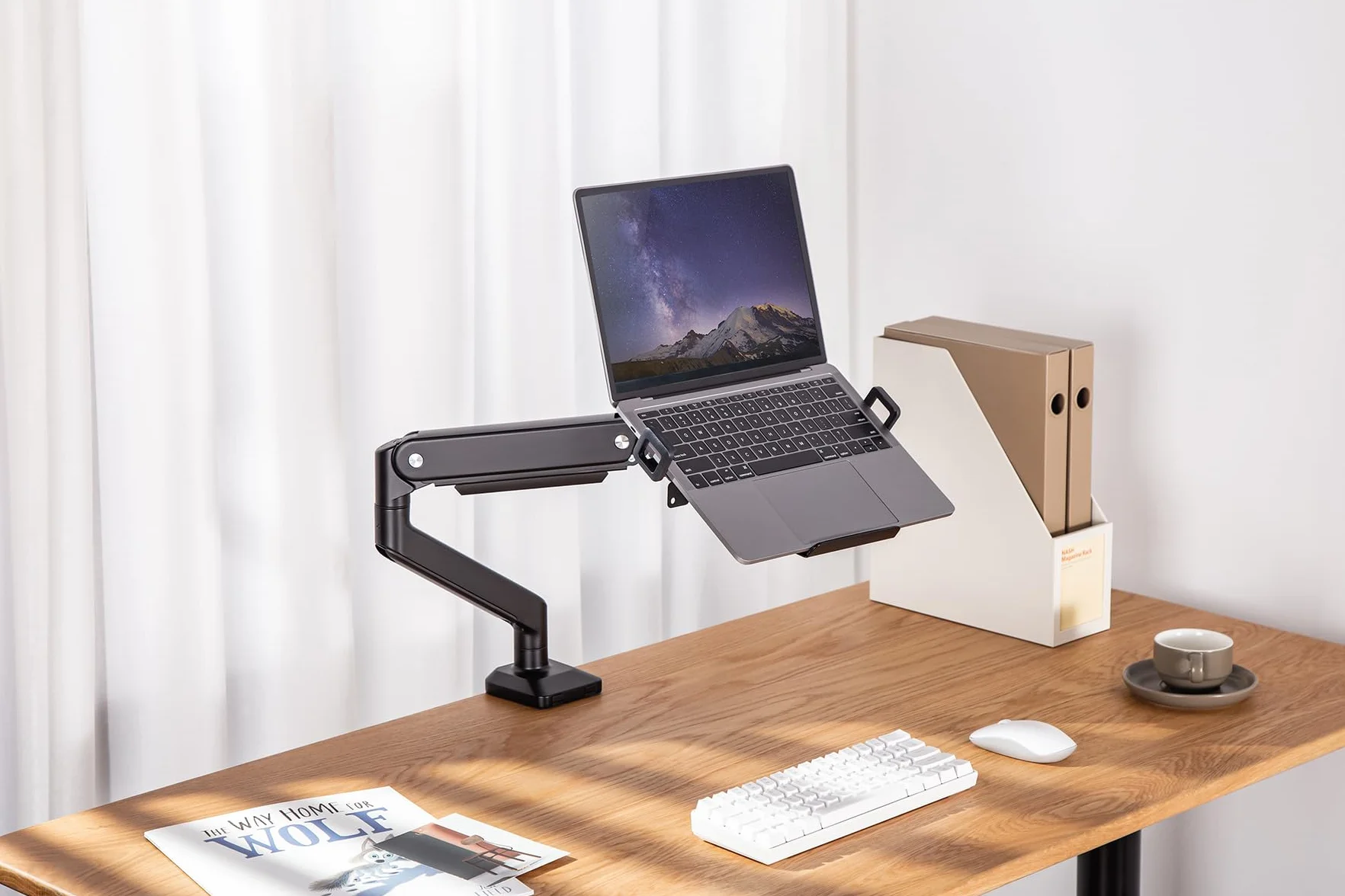 My Wall HLA3L Uchwyt na Adapter do Mocowania Monitora, Ergonomiczna Półka na Laptopa, Uniwersalna Kompatybilność, VESA
