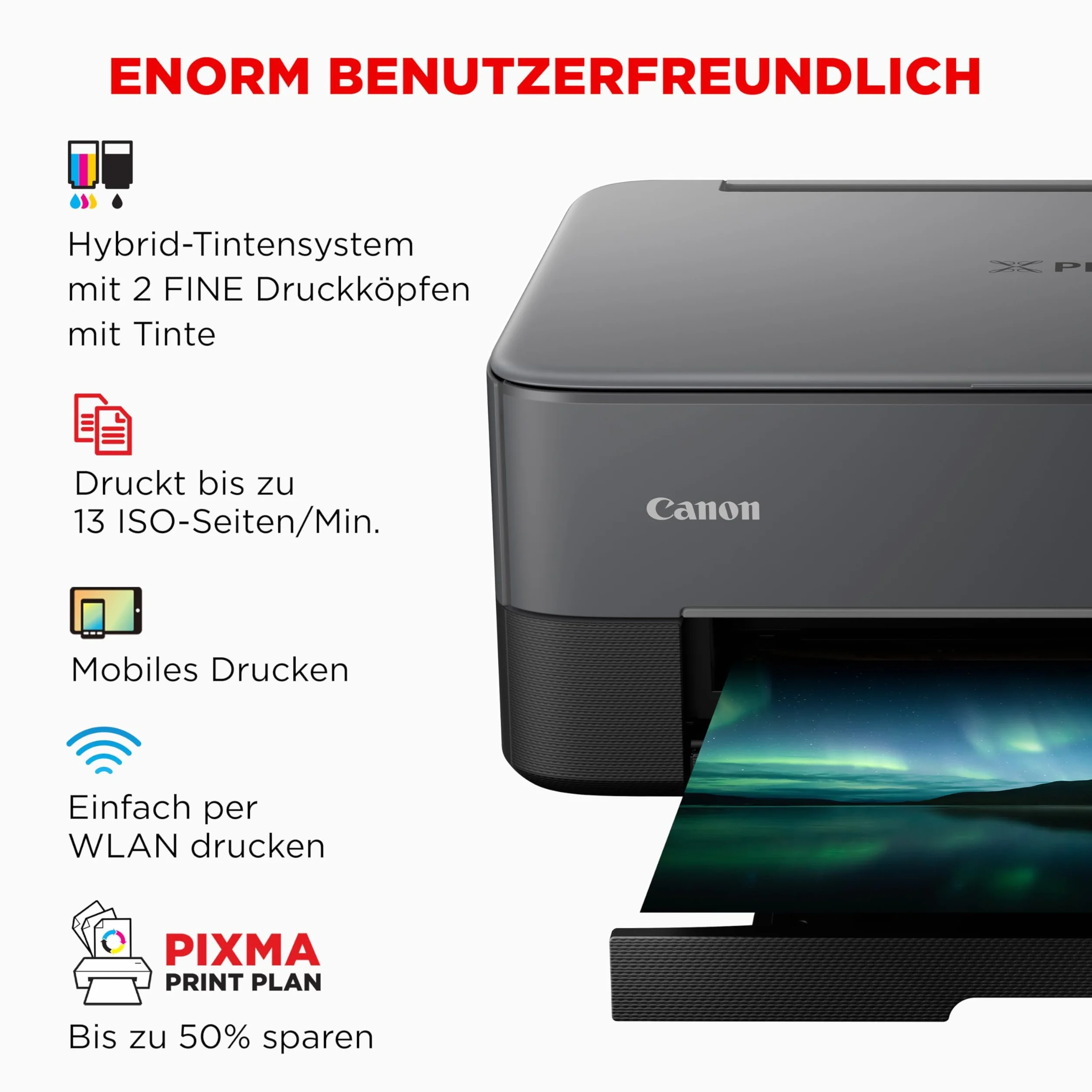 Canon Pixma TS5350i czarna drukarka, Bluetooth, Wi-Fi