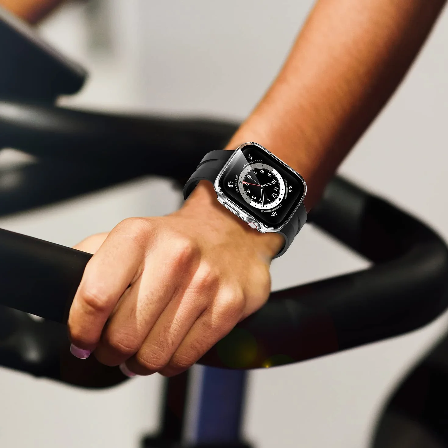 Amizee 2-pak etui kompatybilne z Apple Watch 44 mm serii 6/5/4/SE z wbudowaną osłoną ekranu, twarda obudowa ochronna z PC, ultracienka, odporna na zarysowania, do iWatch 44 mm (srebrna/przezroczysta)