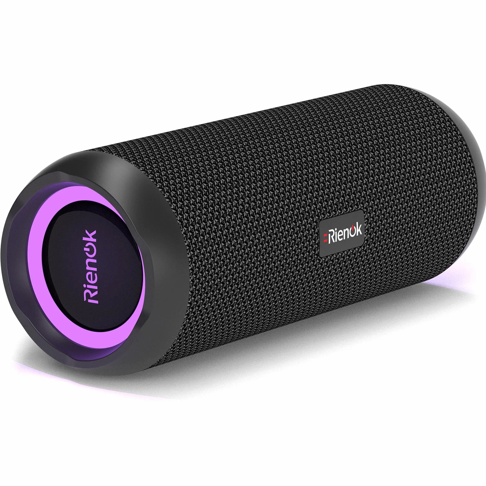 RIENOK Głośnik Bluetooth ze światłem, Bluetooth 5.3, głośnik basowy, bezprzewodowy, z wodoszczelnością IPX7, dźwięk stereo, przenośny