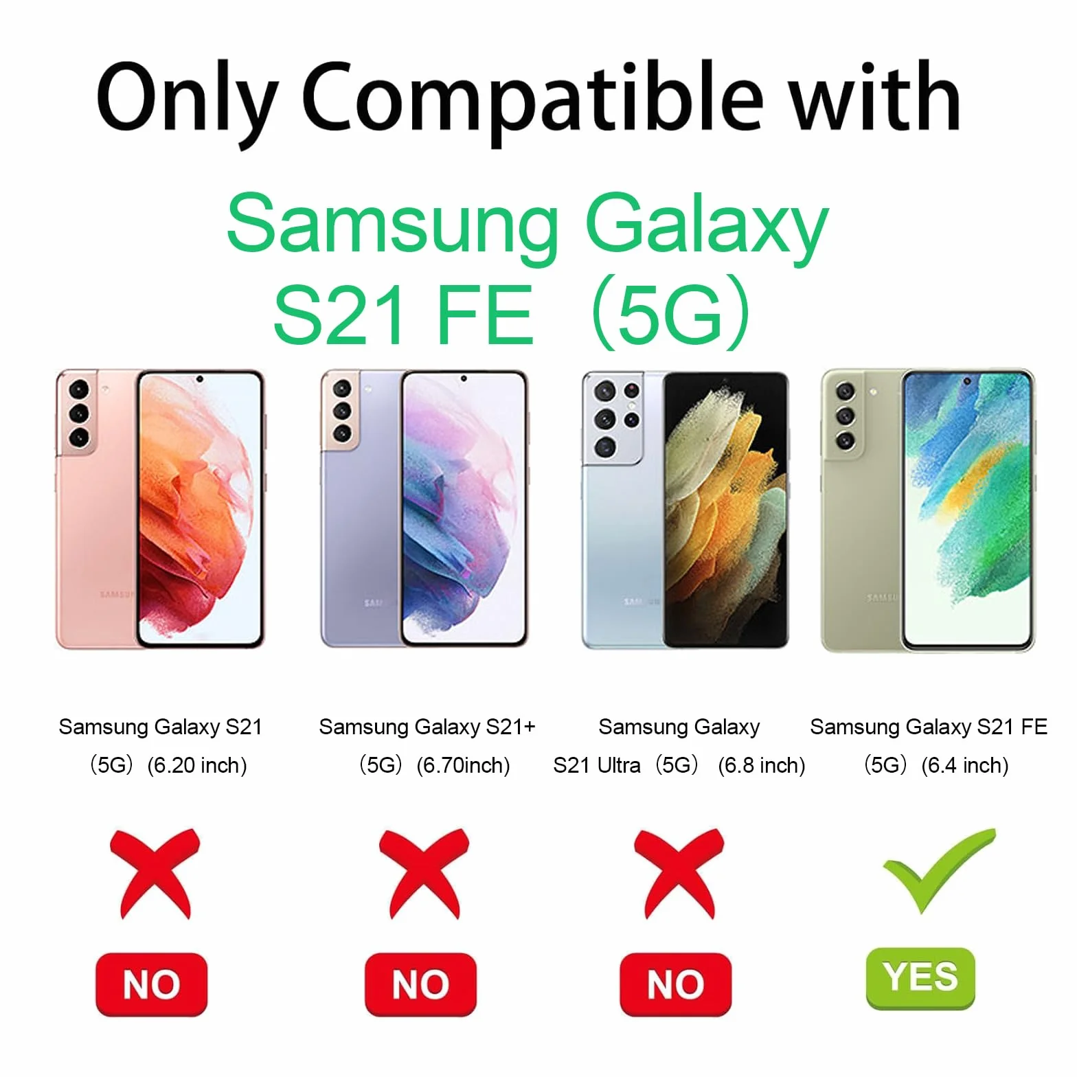 Xylota Etui ze smyczą do Samsung Galaxy S21 FE, przezroczyste etui ze smyczą regulowany pasek na ramię łańcuszek na ramię, silikon TPU + PC odporny na wstrząsy odporny na zarysowania futerał ochronny