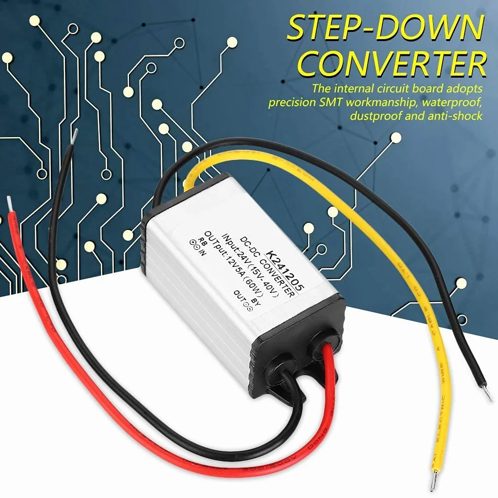 Przetwornica Obniżająca DC na DC 18V na 12V Obniżająca Napięcie, Przetwornica 24V na 12V Przetwornice Mocy w Sklepie Garażowym 24V na 12V Płyta Regulatora Napięcia DC Zasilacz