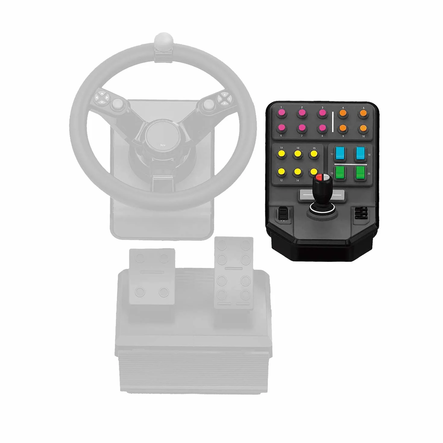 Logitech G Saitek Farm Sim Controller, Farming Simulator z pulpitem sterującym i kontrolerem, 25 programowalnych przycisków, Tempomat, regulacja gwintu śrubowego, złącze USB, PC/Mac/PS4, czarny