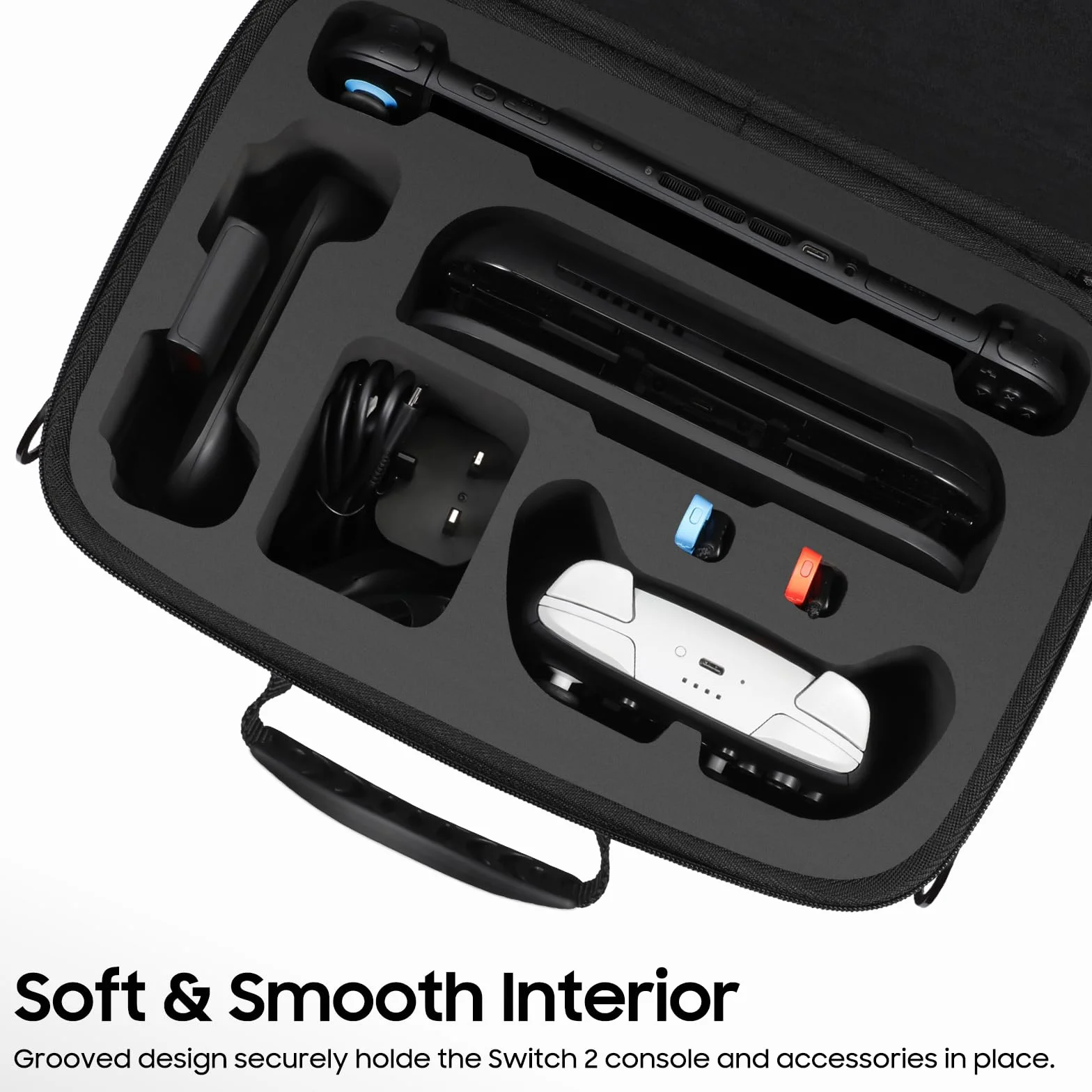 FINTIE Etui na Nintendo Switch 2 (2025), twarda obudowa, torba podróżna z wszechstronną ochroną, z 23 przegródkami na karty do gry i 2 przegródkami na karty micro SD, na konsolę, stację, kontroler