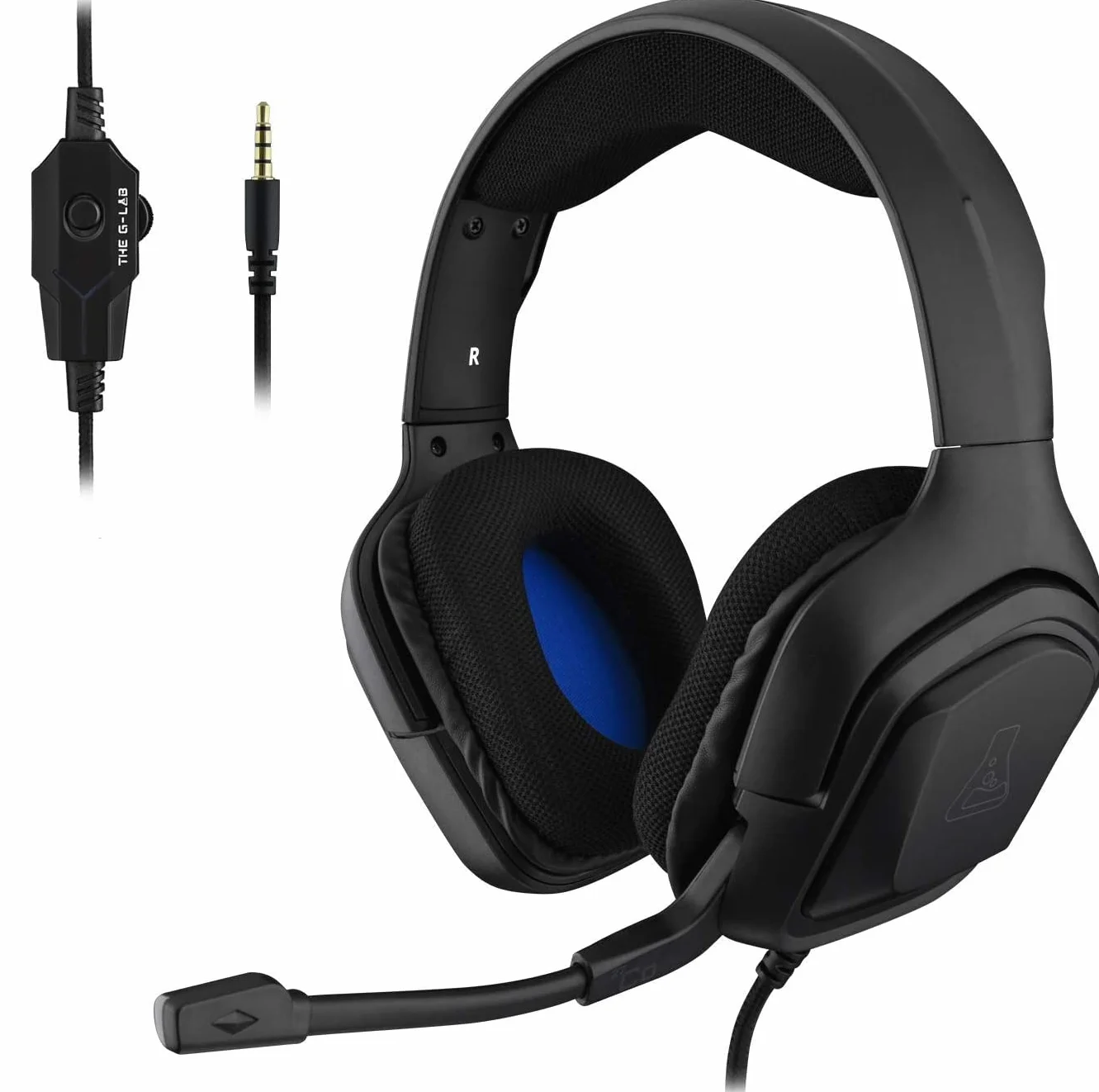 THE G-LAB KORP Cobalt Zestaw słuchawkowy dla graczy stereo audio 3,5 mm Jack PC PS4 PS5 Xbox One Switch Smartphone czarny