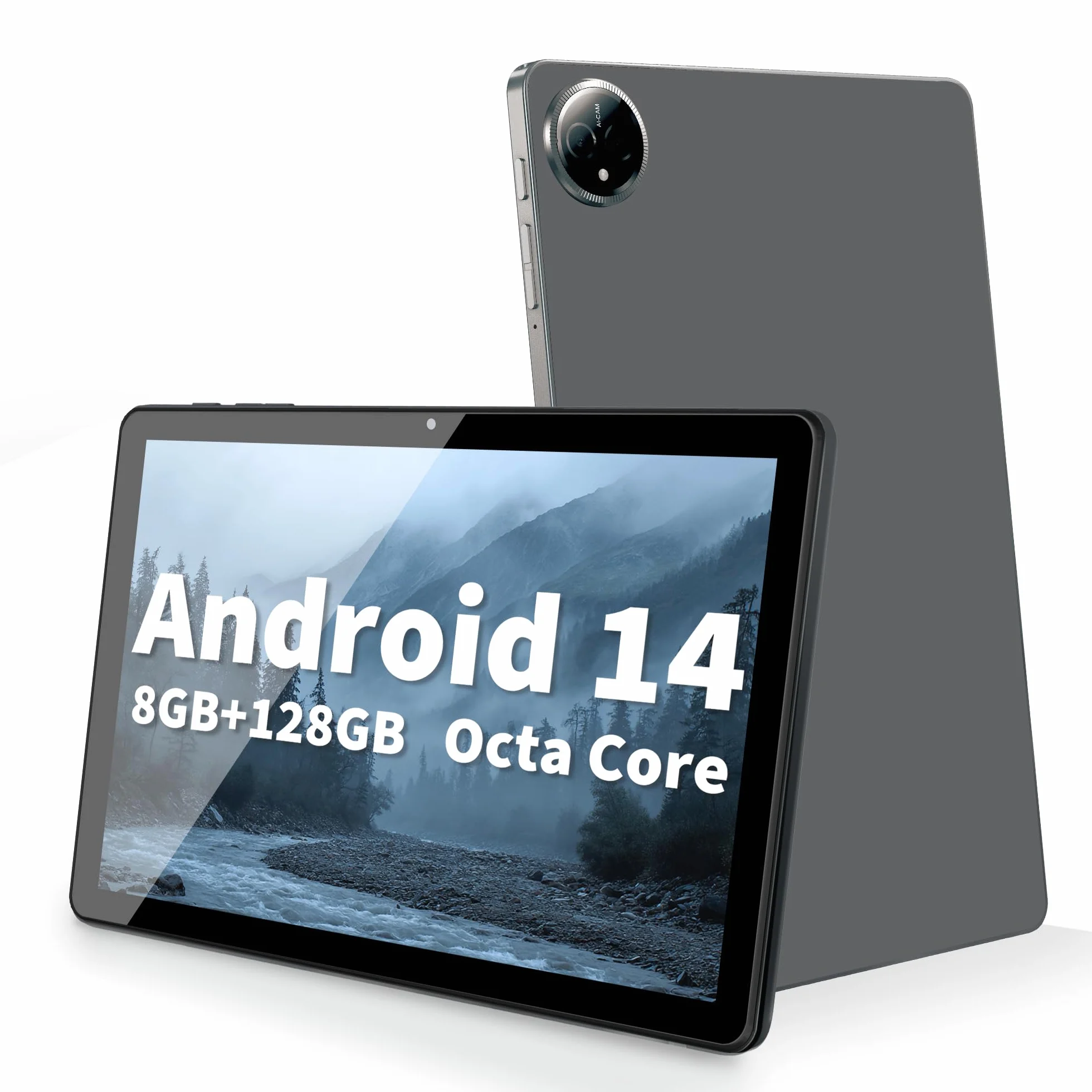 Veidoo Tablet 27.9 cm, tablet z systemem Android z 8 GB (rozszerzenie 4+4) RAM, 128 GB ROM, 1 TB Expand, ekran dotykowy HD 1280 x 800, procesor Octa-Core, WiFi 6, BT 5.0, podwójny aparat (szary)