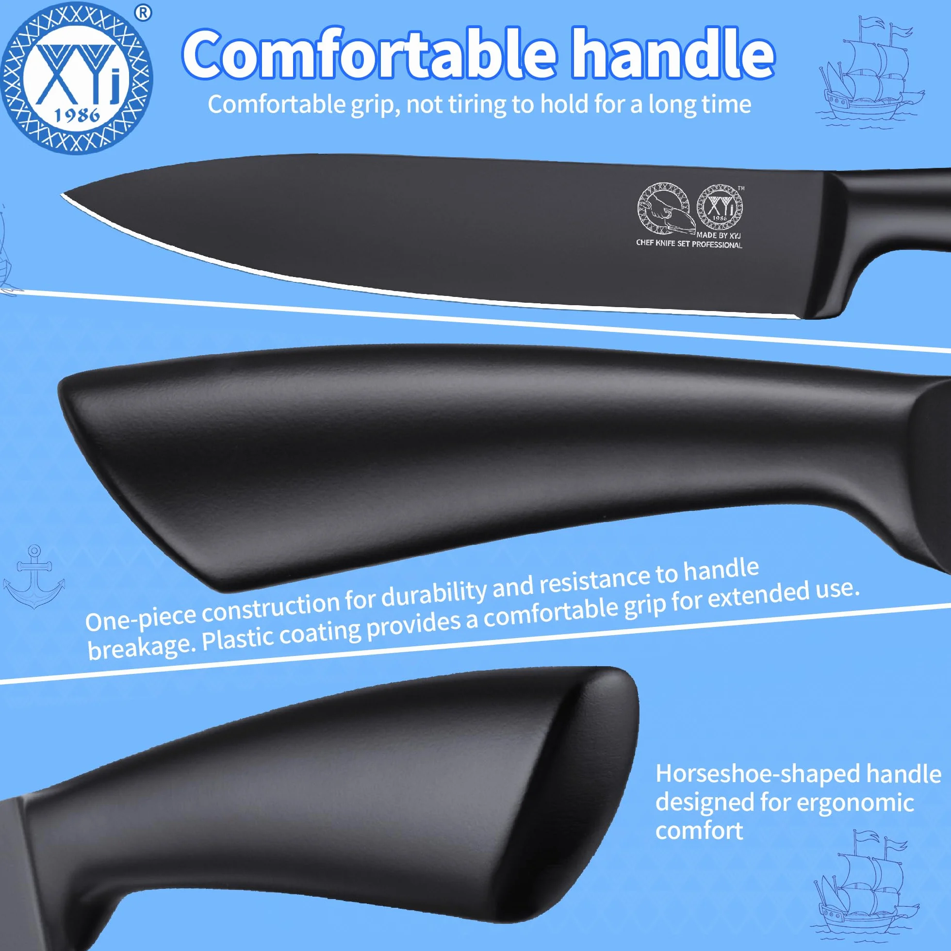 XYJ Japanese Chef Knife Stainless Steel,8 Inch,Razor-Sharp Professional Kitchen Knife Cutlery,Ergonomic Handle,Slicing Cooking Chefs Knife With Sheath Case