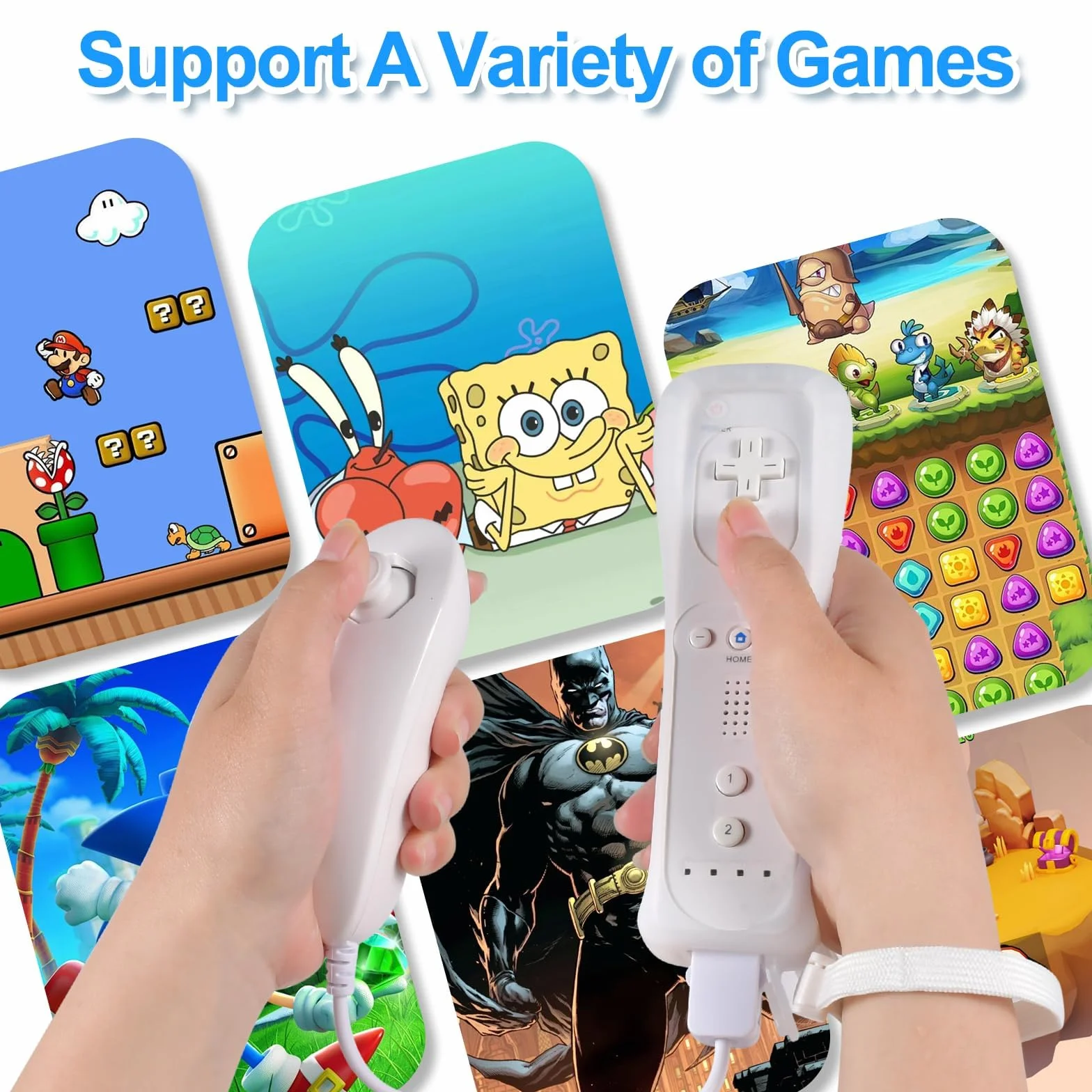 Kontroler Funmo do Wii Remote Plus, Wii Remote z Motion Plus i Nunchuck, zamiennik dla Wii/Wii U