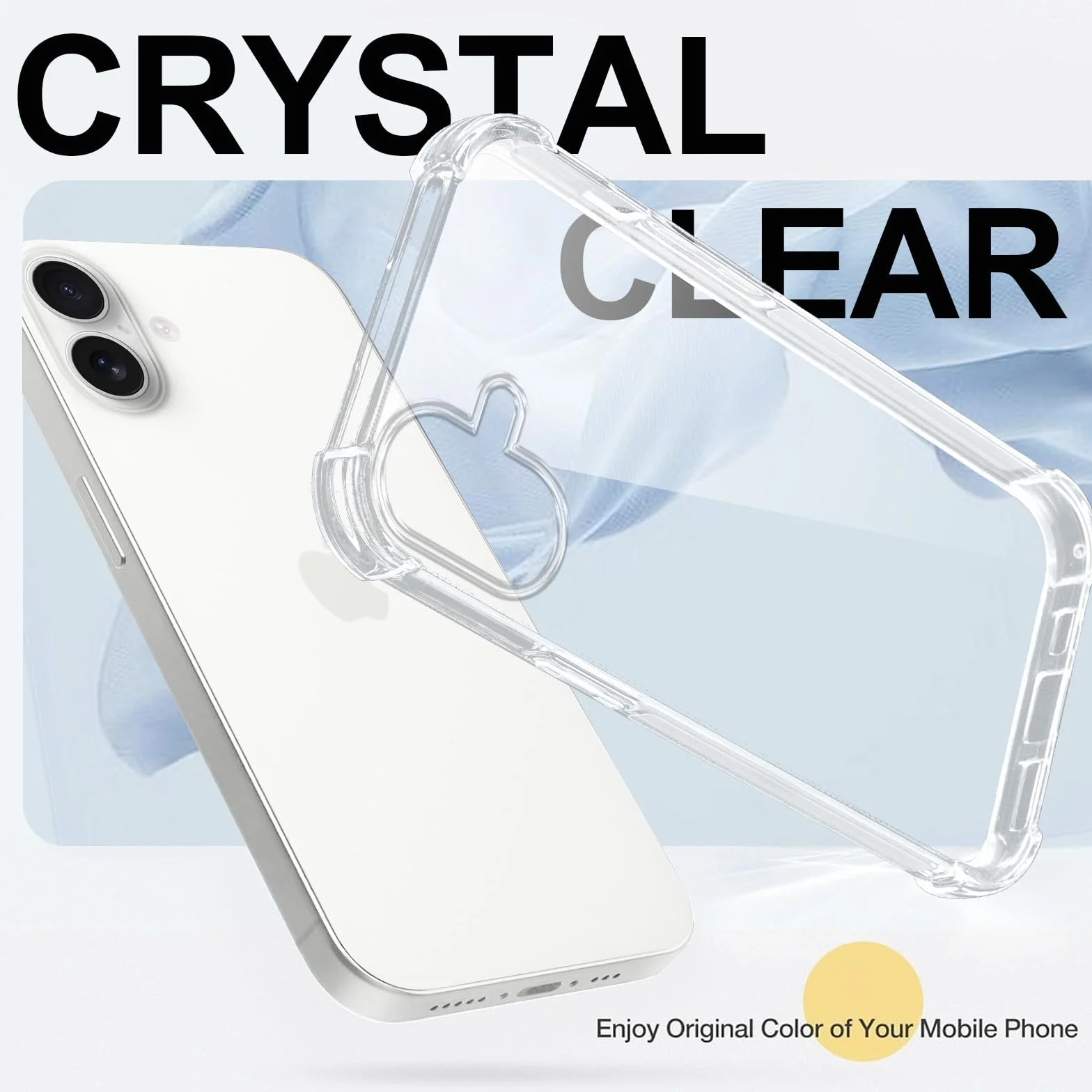 Coiwxmoi Etui ze sznurkiem do iPhone 17, regulowany obroża, etui na telefon komórkowy, przezroczyste, bardzo miękkie, silikonowe TPU, odporne na wstrząsy etui ochronne do iPhone 17 6,3", czarne