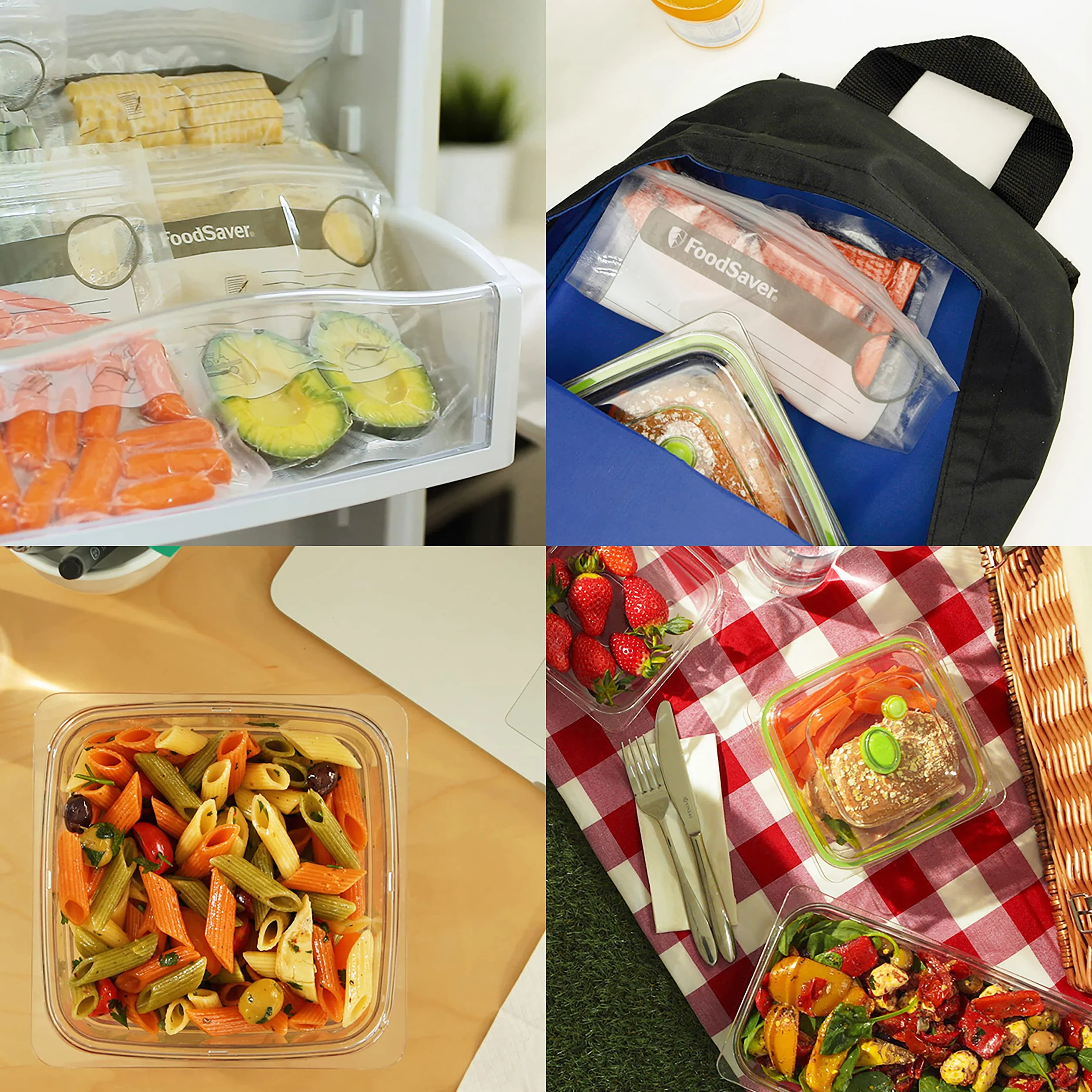 FoodSaver zgrzewarka próżniowa ze zintegrowanym schowkiem na rolkę, pakowarka próżniowa z gilotyną do worków i funkcją pulsacyjną do delikatnych produktów, FFS005X
