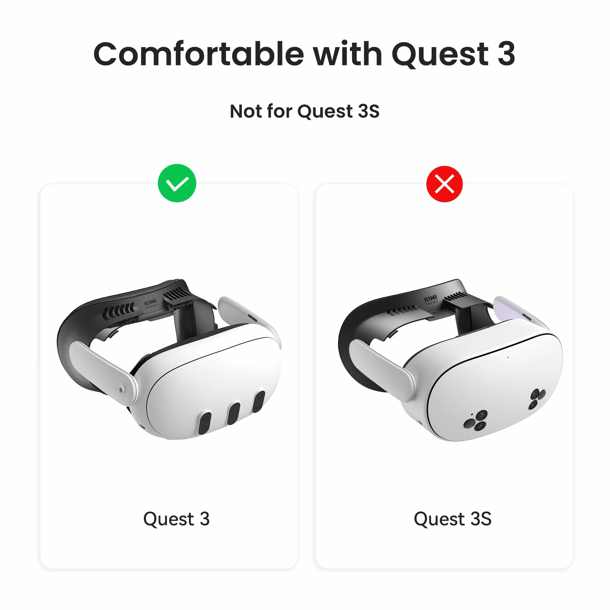 KIWI design Interfejs twarzy V3, podkładka na twarz kompatybilna z akcesoriami Meta Quest 3, nie nadaje się do Quest 3S