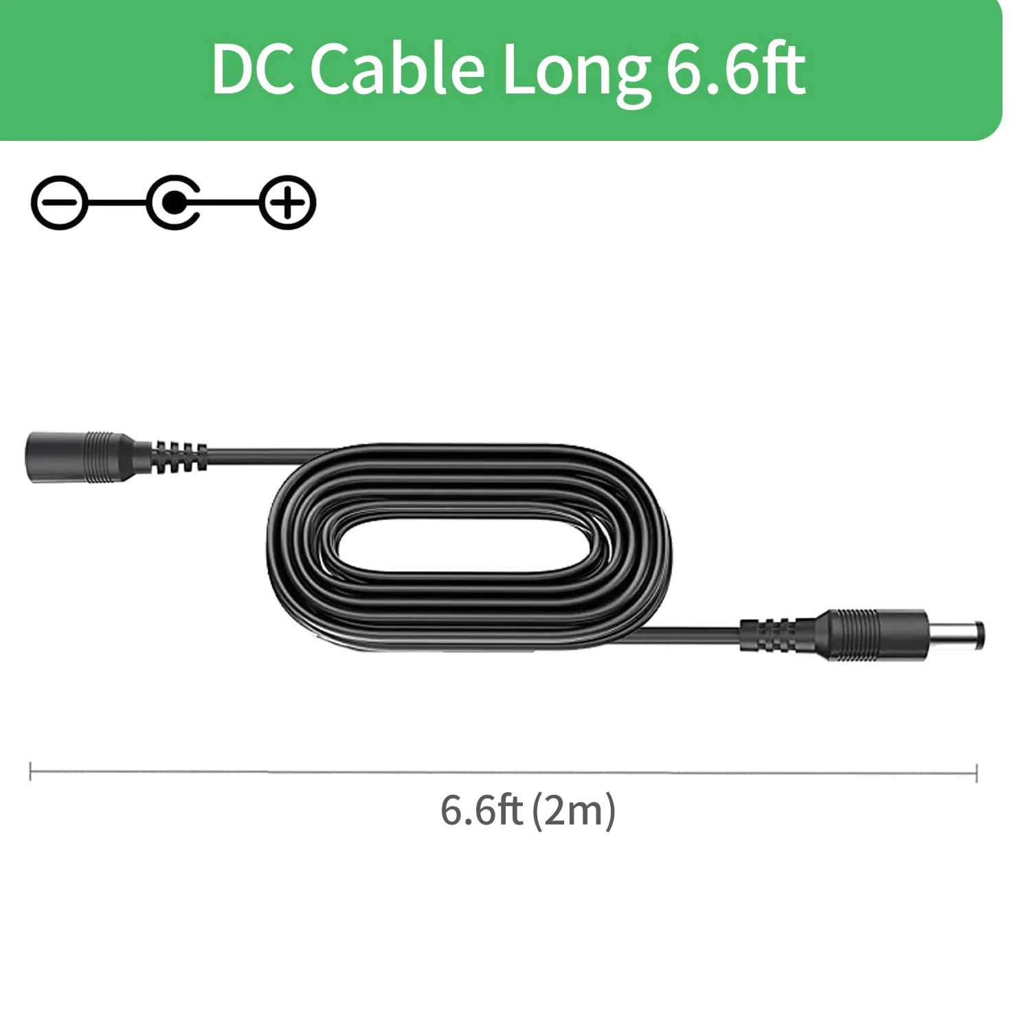 2m kabel wydłużający, wtyczka 5,5mm x 2,1mm, DC 5V 6V 9V 12V 24V kabel wydłużający do zasilaczy, do kamery CCTV, iluminatora IR, drukarki, taśmy LED, kolor czarny