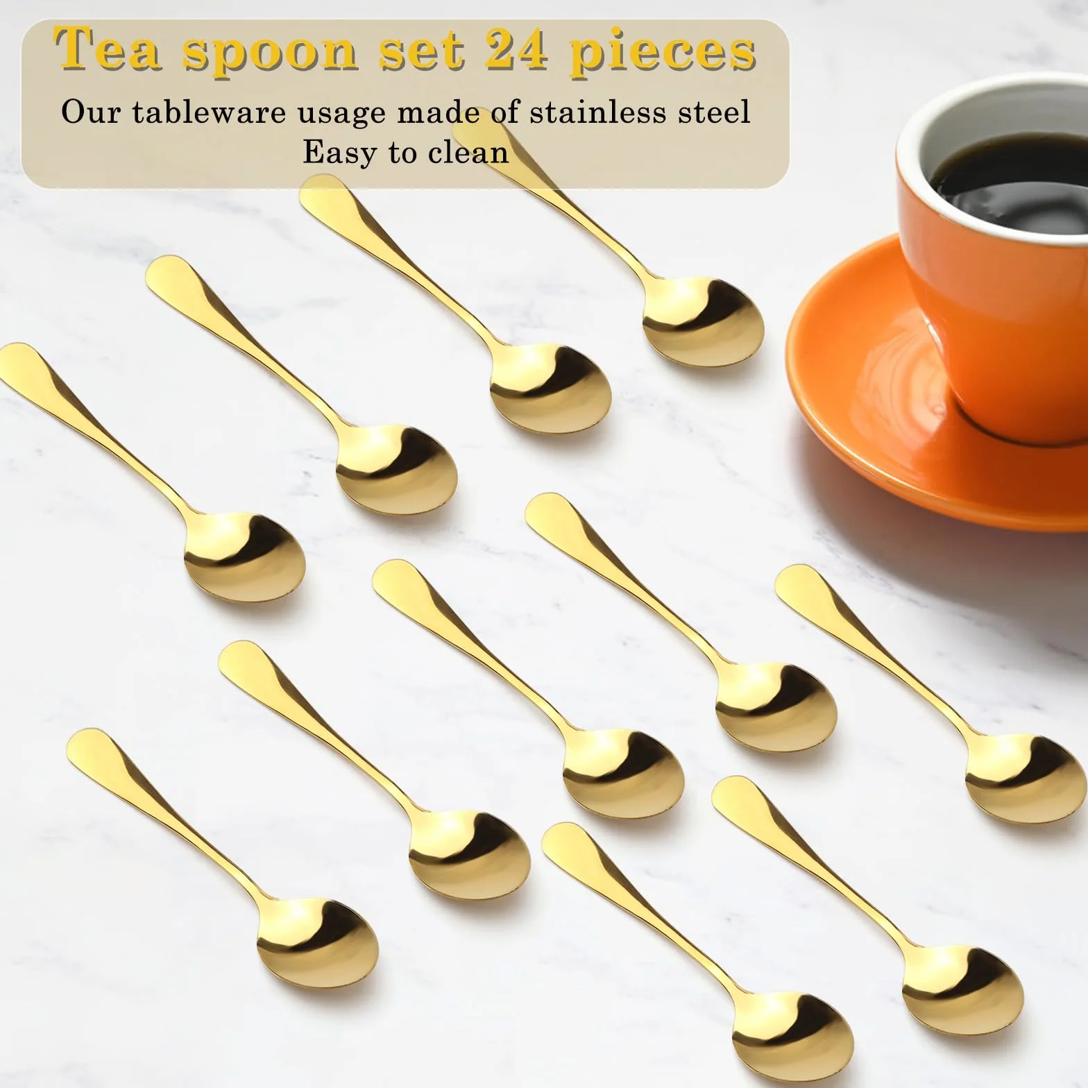 łyżeczka do kawy ze stali nierdzewnej 14 cm zestaw 24 szt. espresso