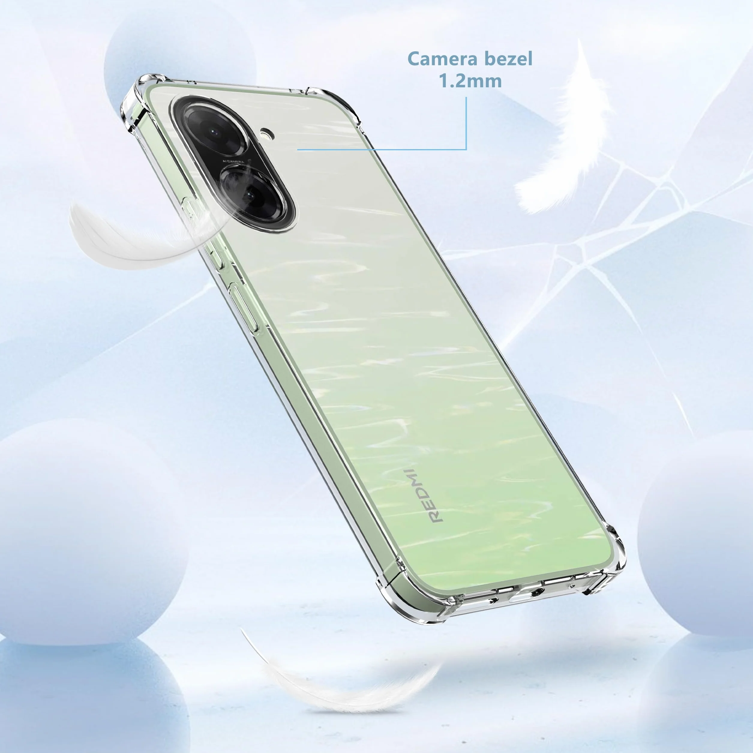 Anoowkoa Etui ochronne do Xiaomi Redmi A5 4G 2 sztuki szkła hartowanego, ultracienkie miękkie TPU przezroczyste silikonowe odporne na wstrząsy etui ochronne z amortyzacją