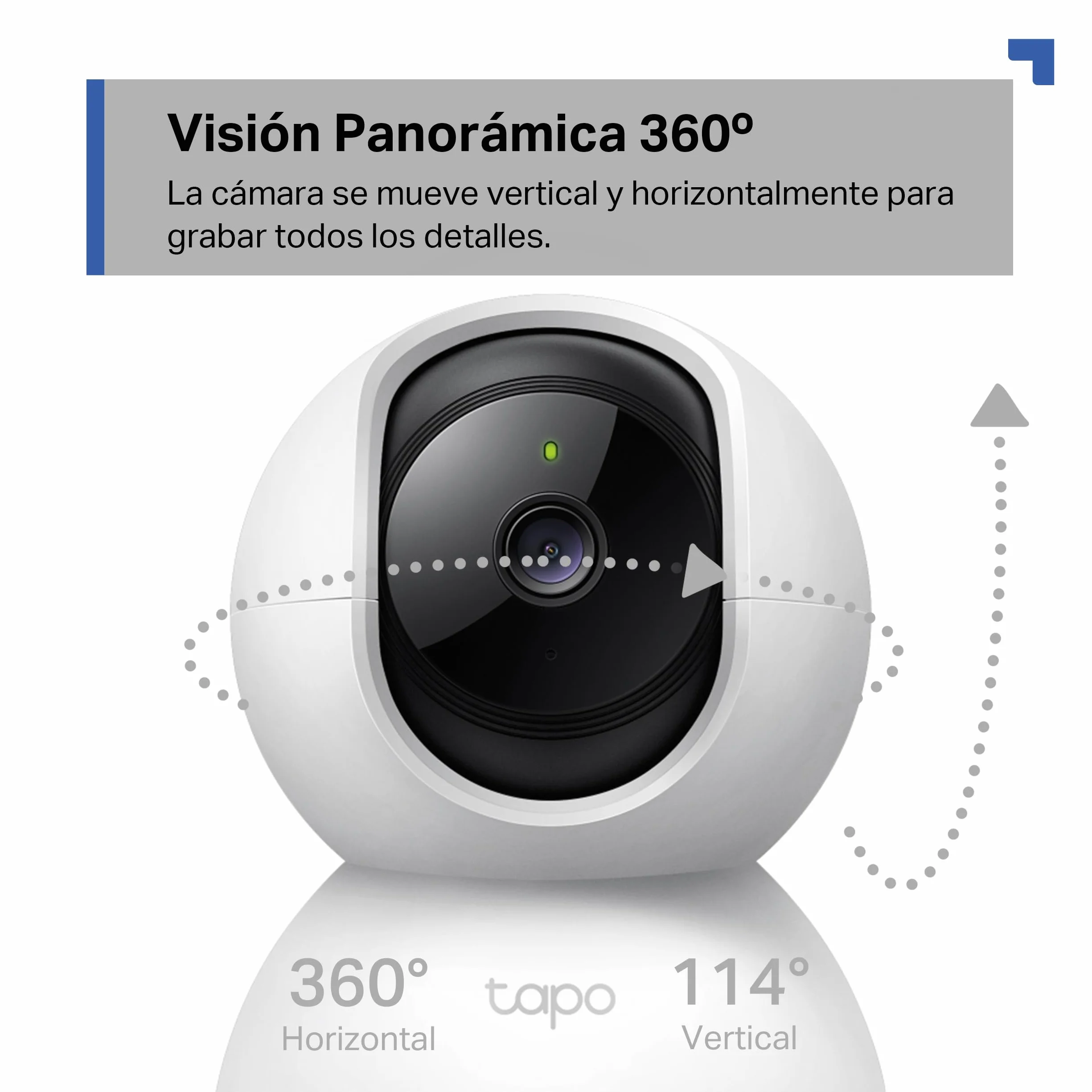 Tapo C21A 2K (3MP) Wewnętrzna kamera nadzorująca WiFi 360°, noktowizor, powiadomienia w czasie rzeczywistym, wykrywanie osoby, śledzenie ruchu, pilot zdalnego sterowania, kompatybilna z Alexa