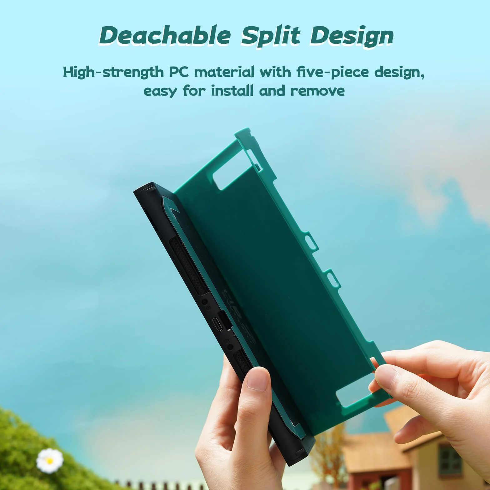 GeekShare Ochronna muszla kompatybilna z Switch 2, Kawaii etui dokujące antyrysunkowa amortyzująca obudowa - Ogród królików