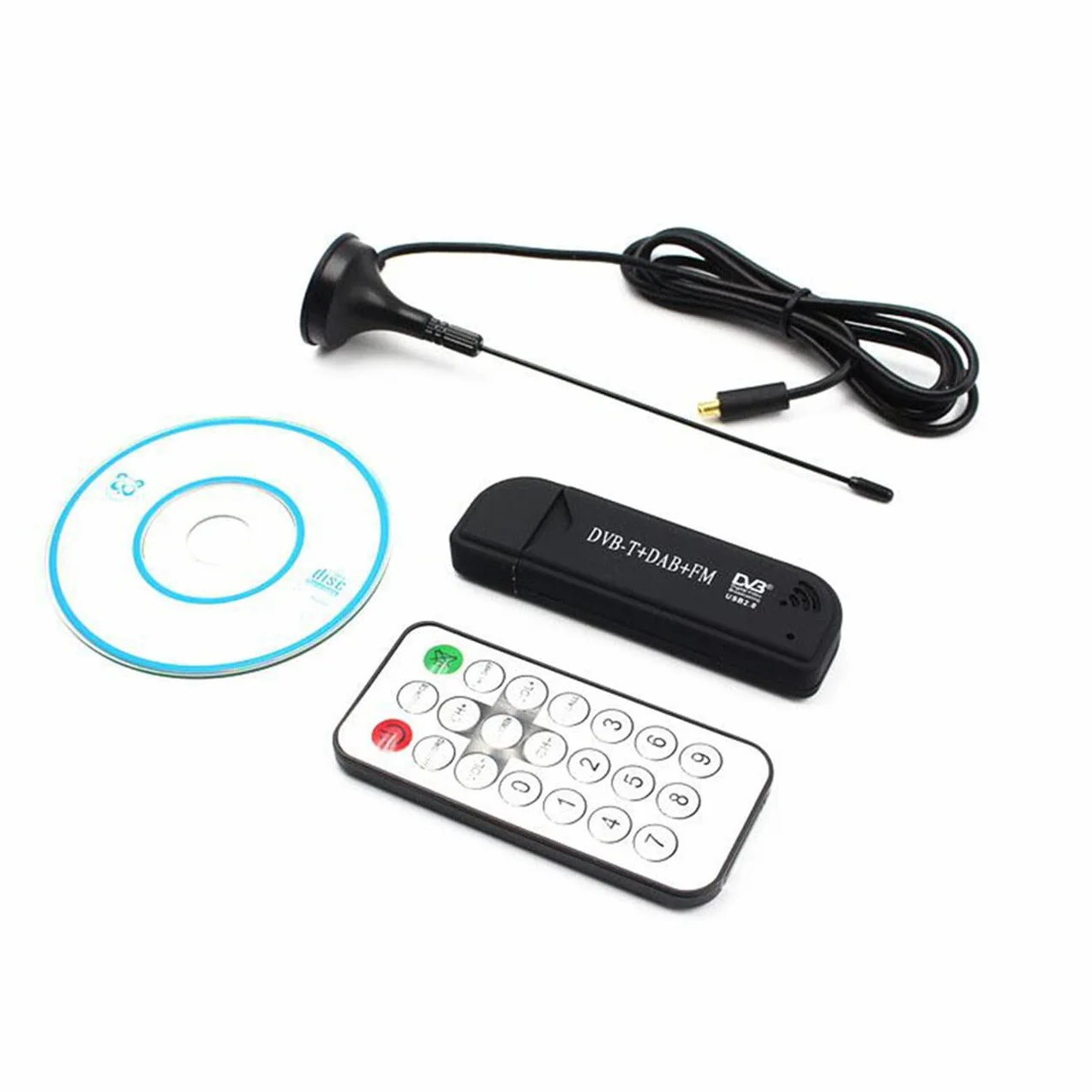 Pilot na podczerwień cyfrowy satelitarny USB TV Stick DAB FM DVB-T RTL2832 FC0012 SDR RTL-SDR klucz sprzętowy odbiornik tunera telewizji cyfrowej