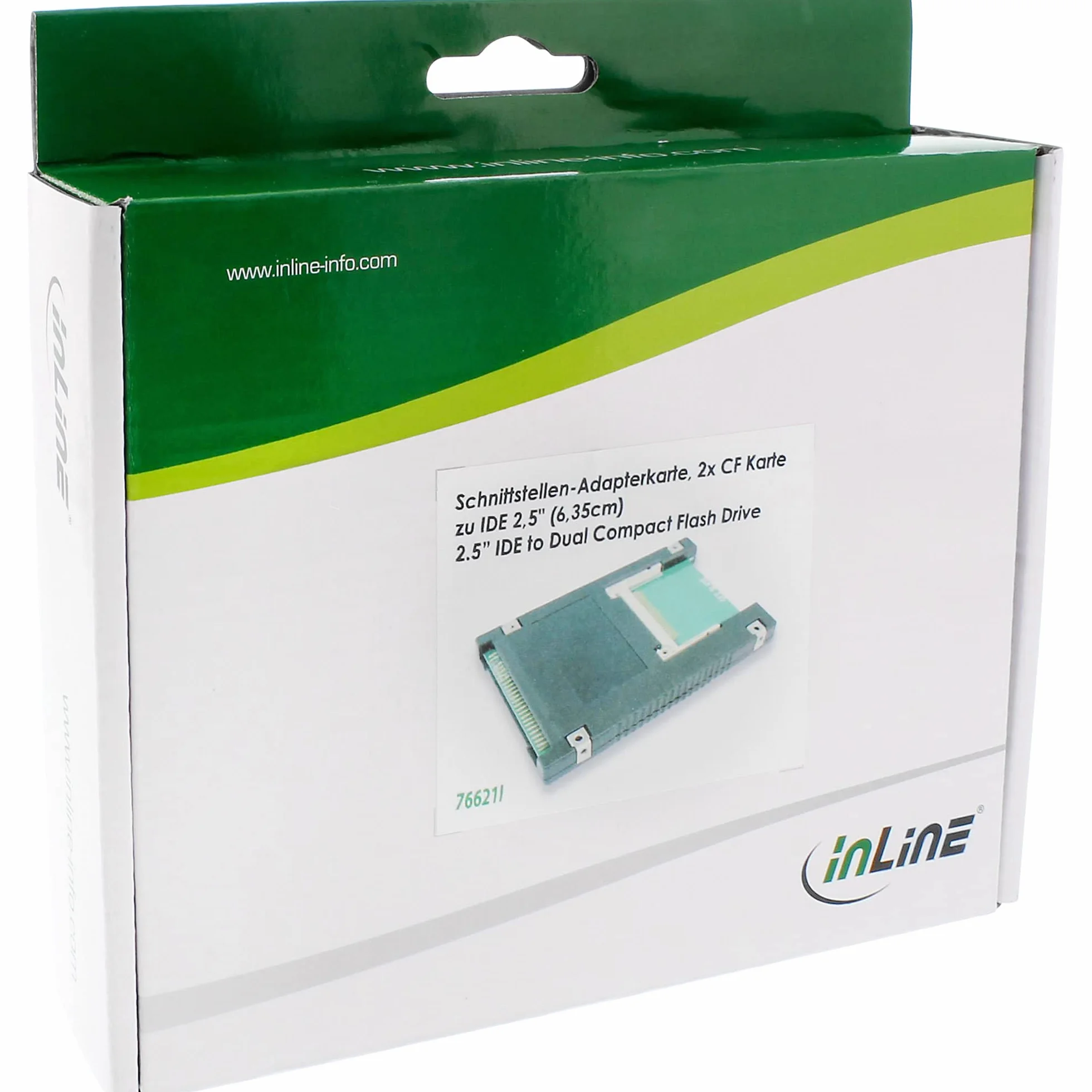 InLine 76621I karta interfejsu, IDE 6,35 cm (2,5") na 2 x karcie CF