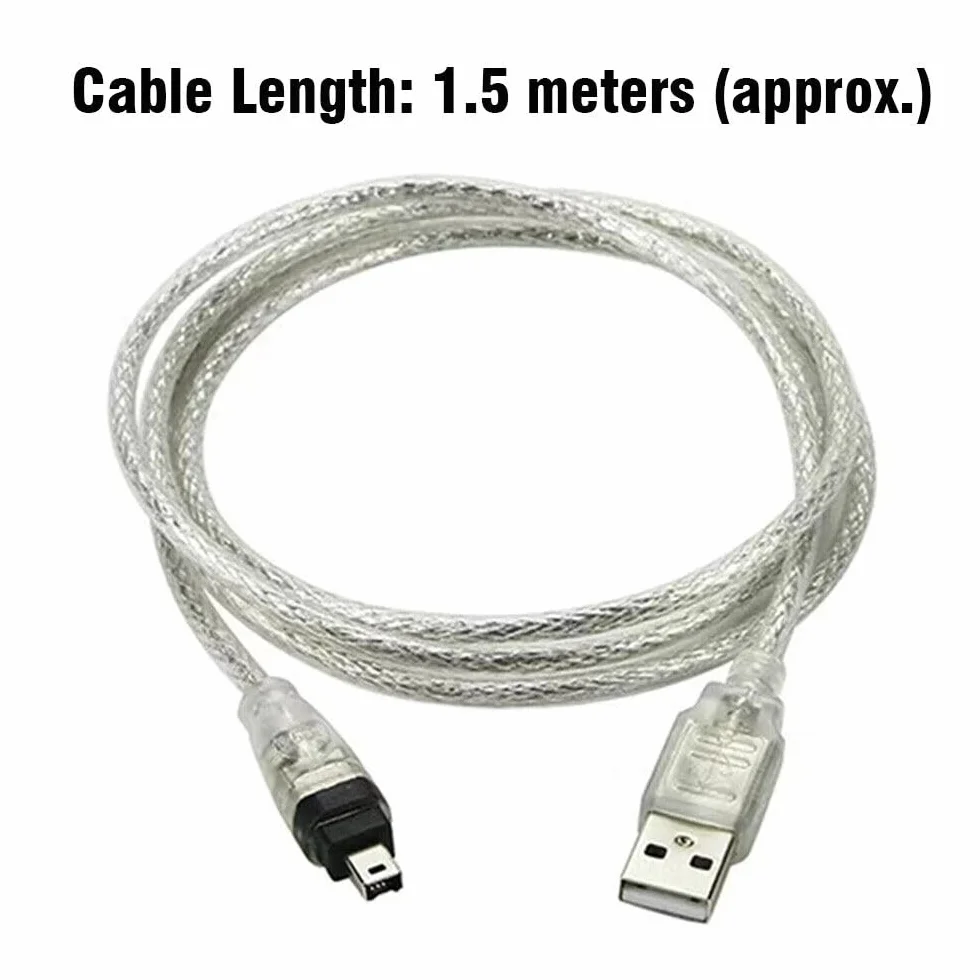 BRAVECOW USB do Firewire IEEE 1394, AM na 4-pinowy kabel 1,5 m adapter kabel kabel kamera do edycji komputera do mini kamer DV i D8 1394 cyfrowy sprzęt wideo