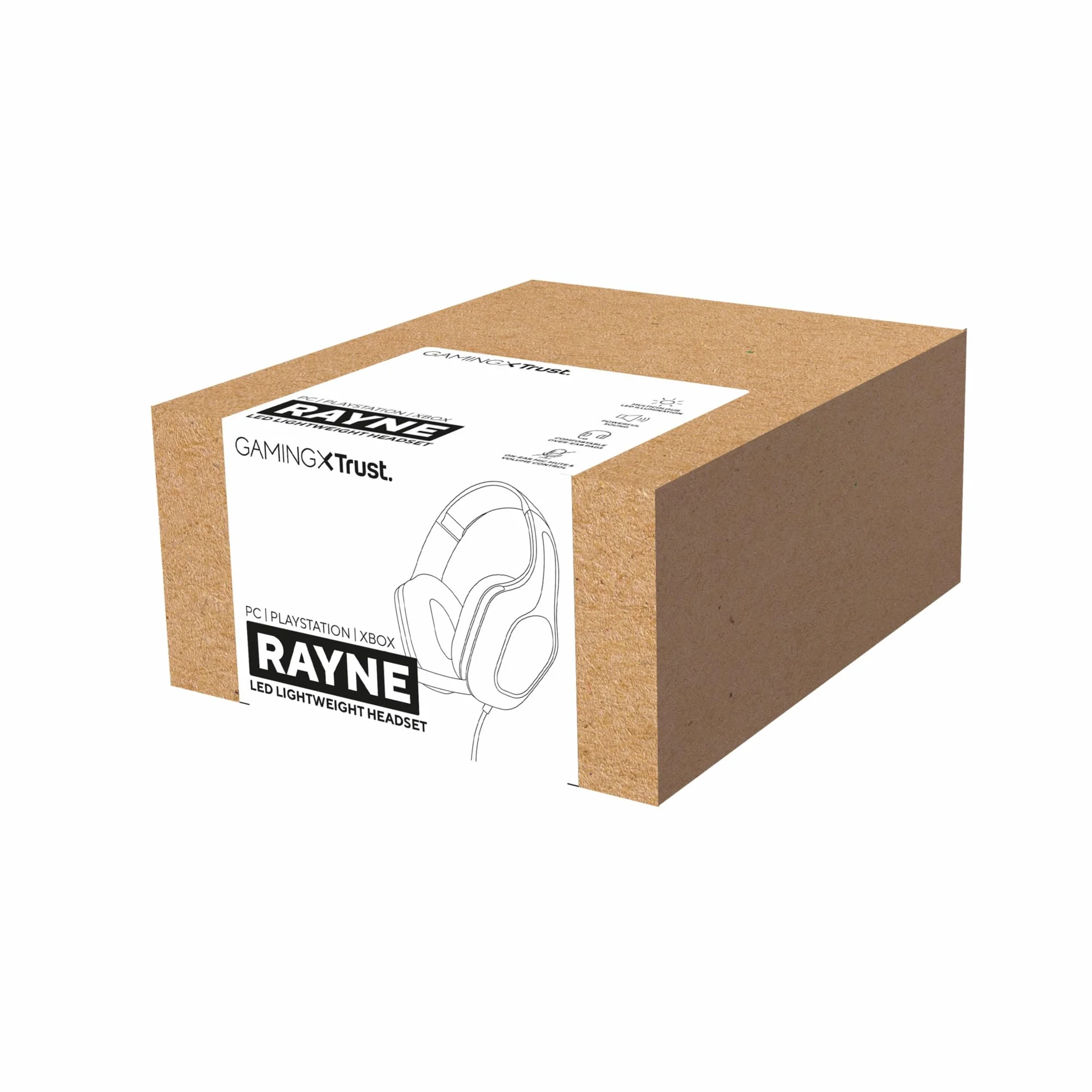 Trust GXT 419 Rayne Lekkie Słuchawki Gamingowe do PC/Konsoli, Podświetlenie LED na USB, Jack Audio 3.5mm, Przetworniki 50mm, Odchylany Mikrofon, Headset Przewodowy do Komputera, Czarny