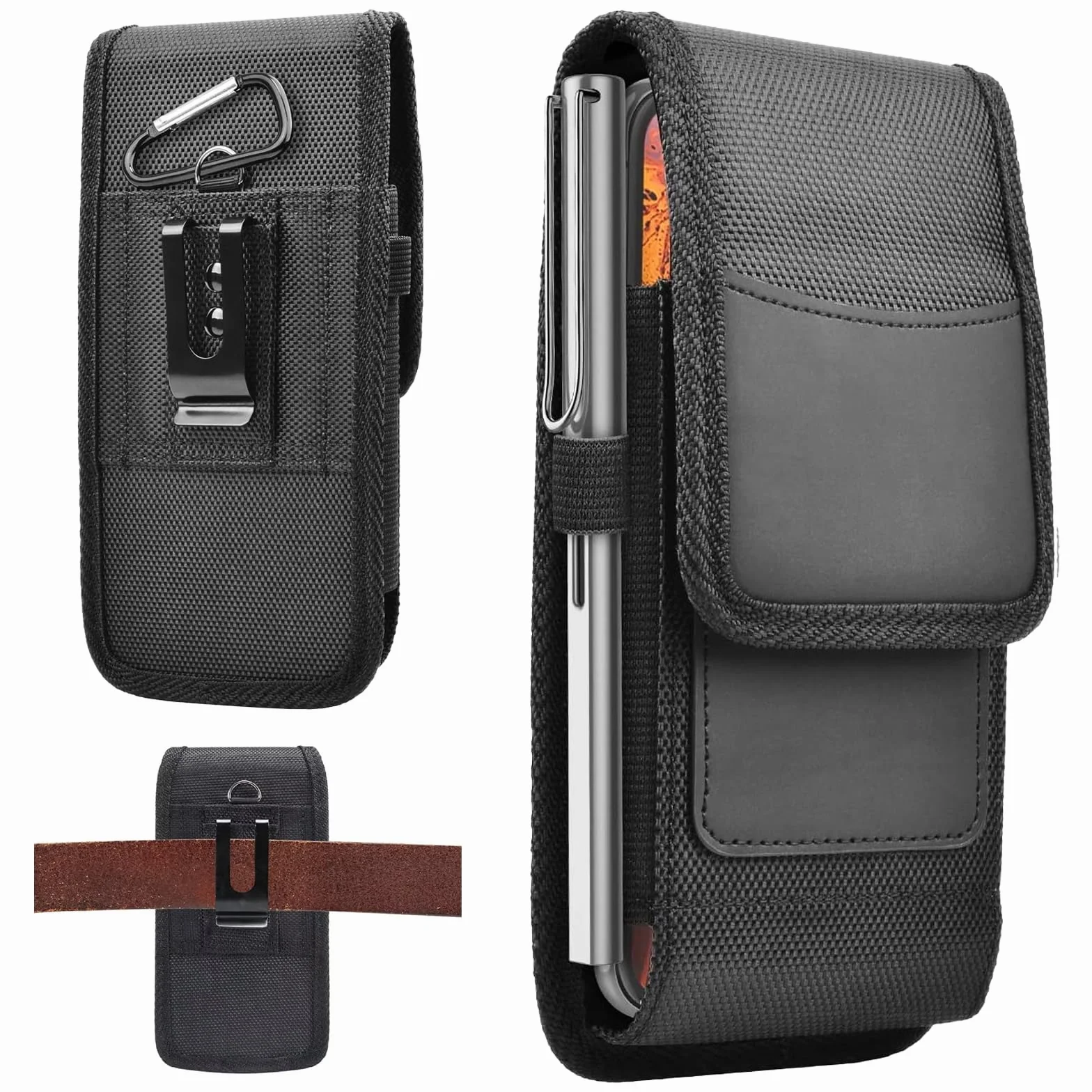 Kabura na pasek na telefon komórkowy, nylonowa obudowa, etui na telefon z pętlką, wytrzymałe etui do smartfonów 14.7-17.3 cm