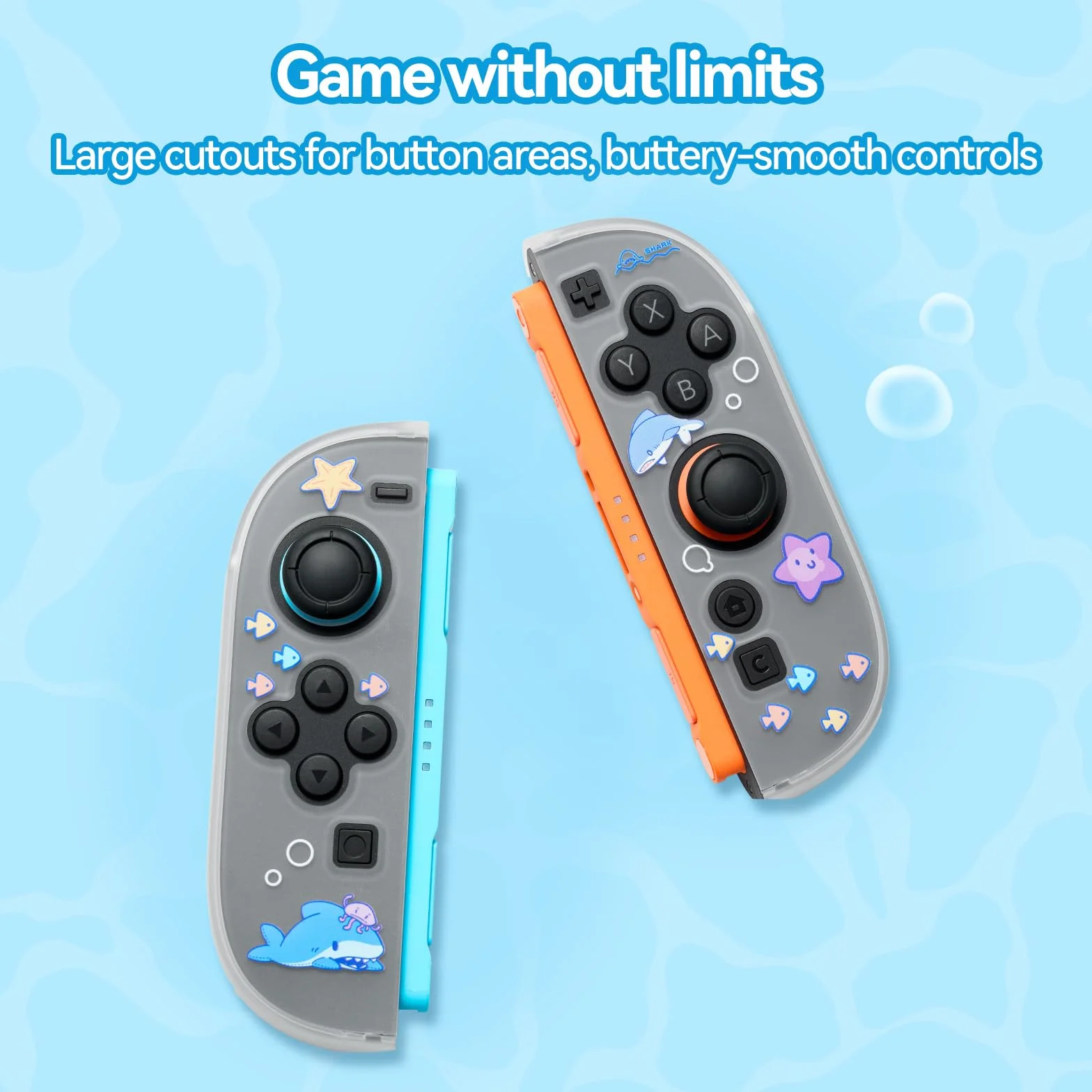 GeekShare Smukłe etui kompatybilne z Switch 2, amortyzacja wstrząsów i zarysowania obudowa PC do konsoli do gier Switch 2 - impreza z rekinami