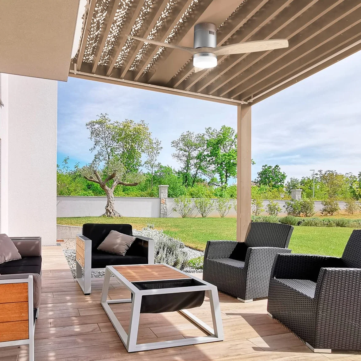 Cecotec EnergySilence Aero 5600 Steel Aqua Connected wentylator sufitowy ze światłem i Wi-Fi 40W 52" IP44